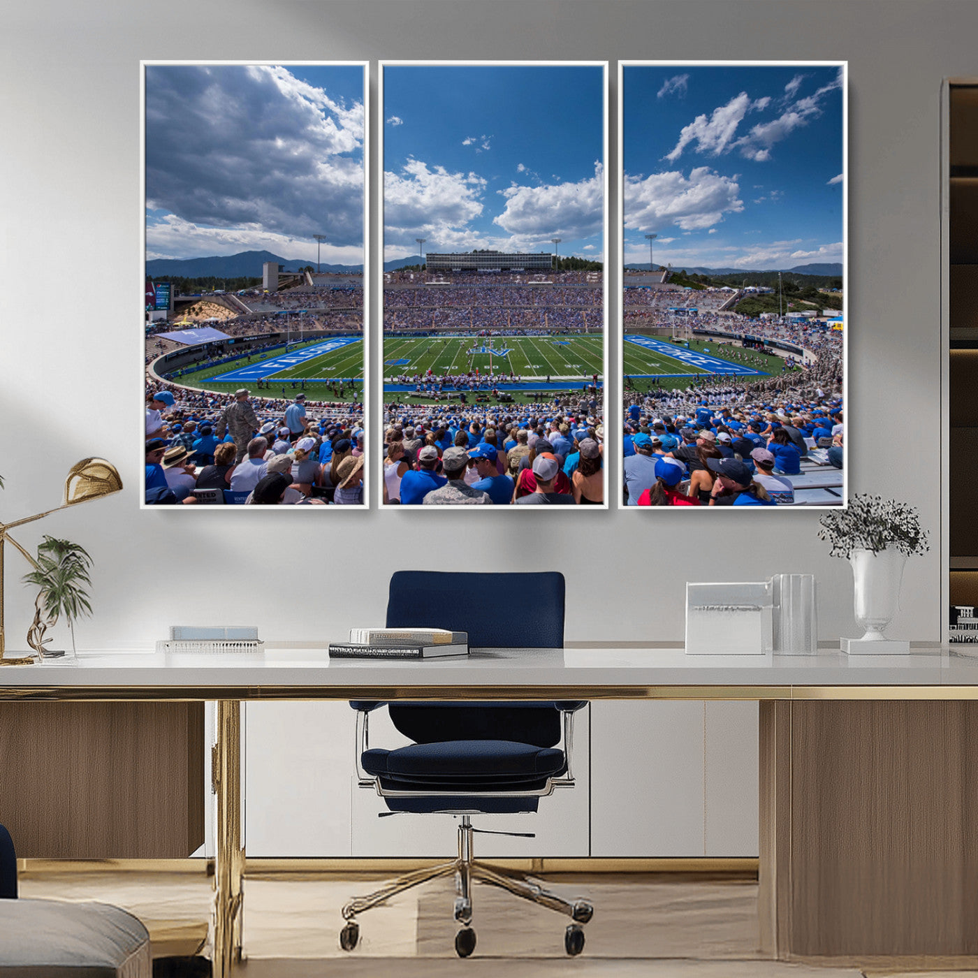 MGV-FC-48X32-3P - Air Force Falcons Football Team Print - Colorado Springs Falcon Stadium Wall Art Canvas Print