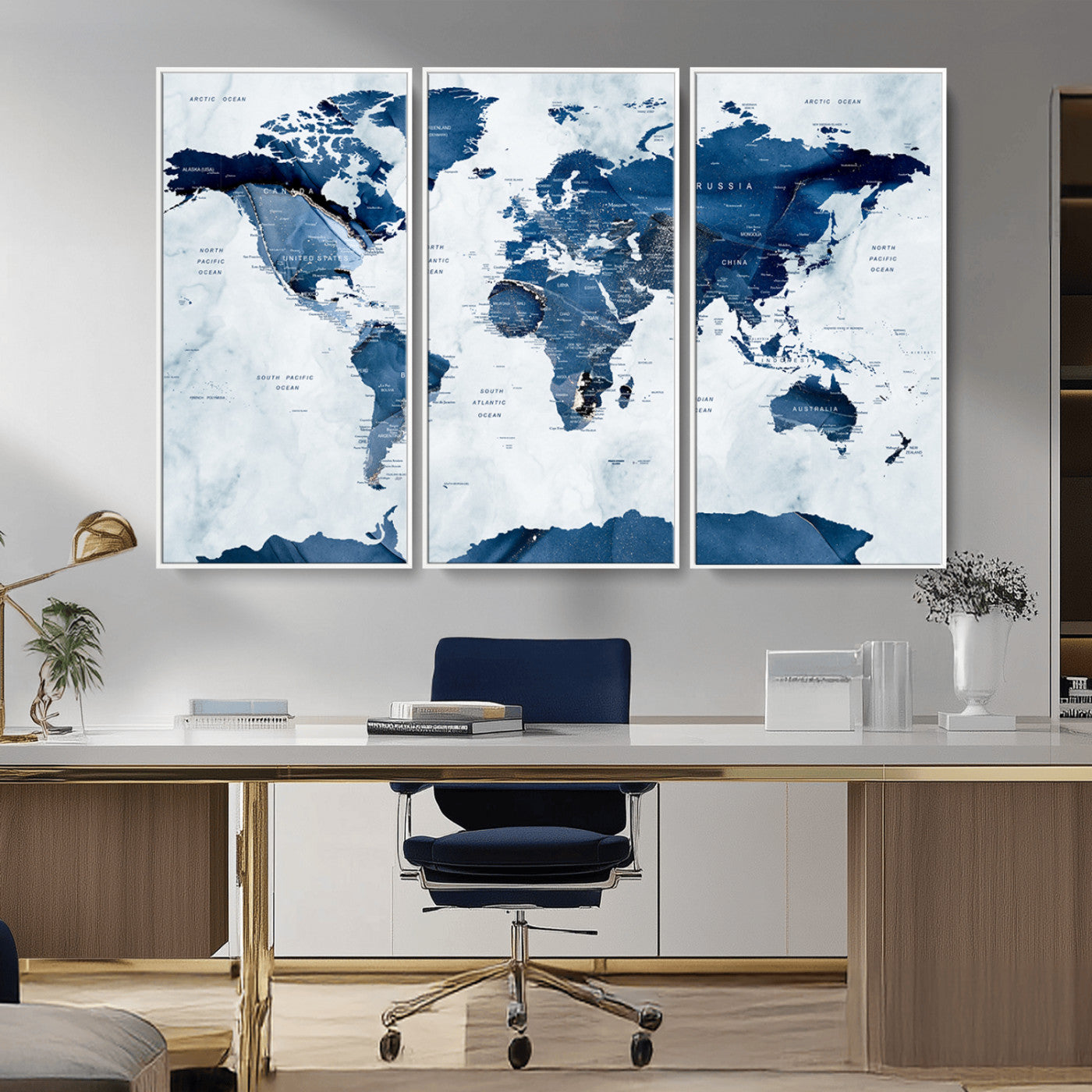 MGV-FC-48X32-3P - Push Pin World Map Canvas Print – Framed Wall Art for Couples to Track Their Travels – Anniversary