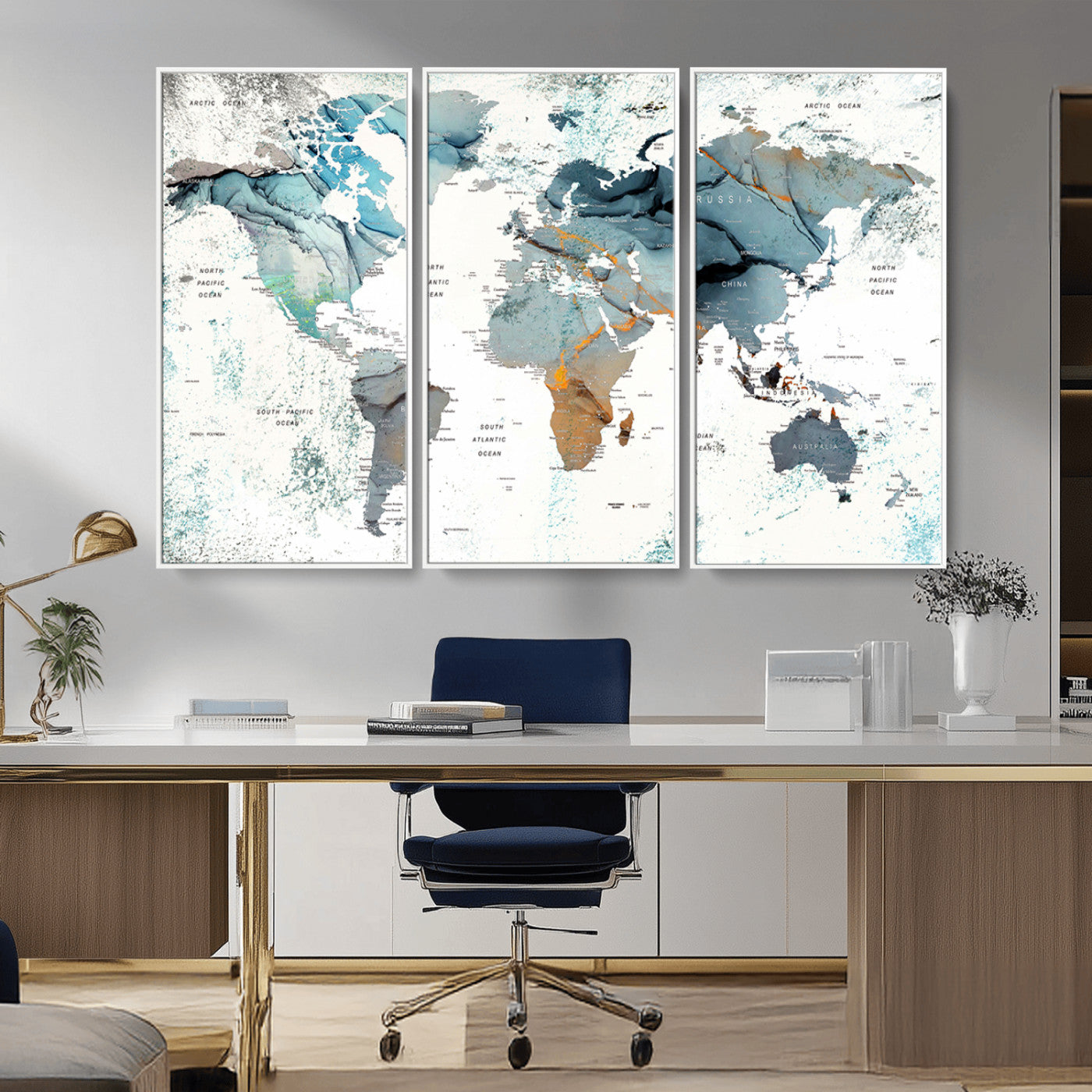 MGV-FC-48X32-3P - Push Pin World Map Canvas Print – Framed Wall Art for Couples to Track Their Travels – Anniversary