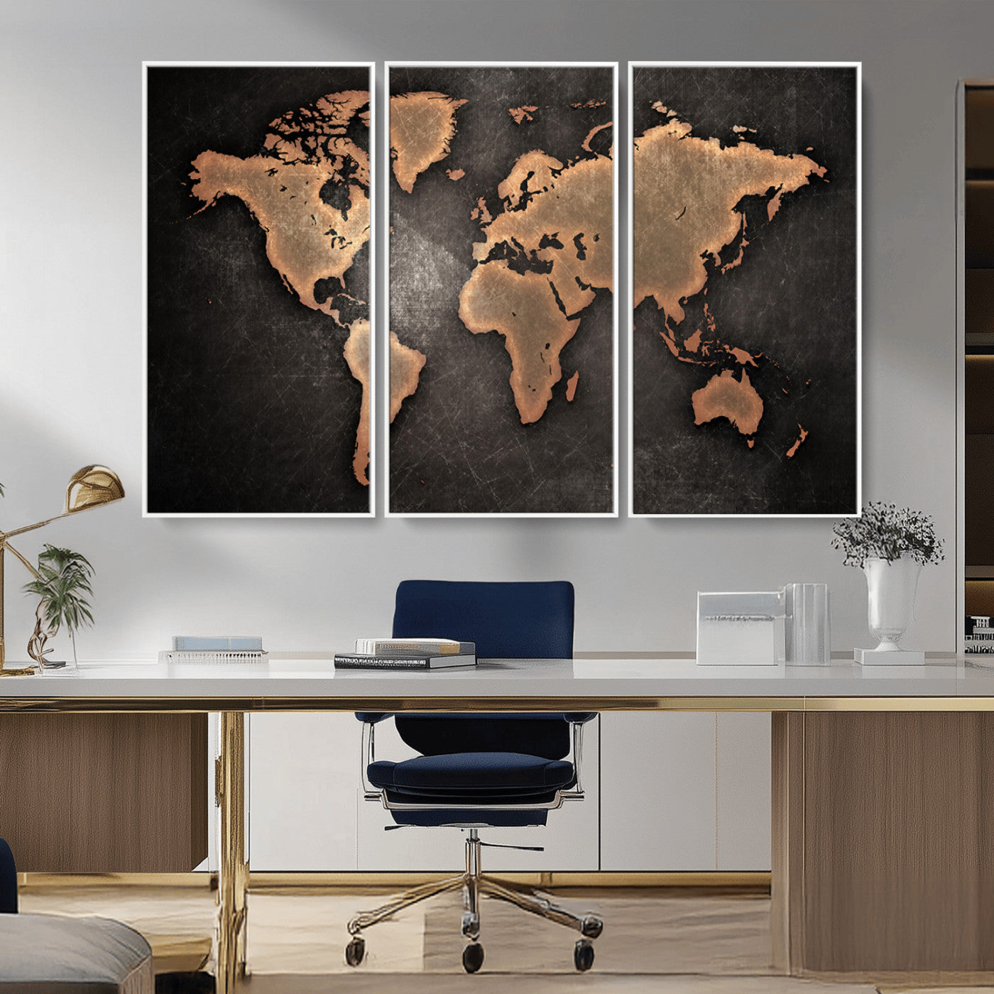 MGV-FC-48X32-3P - Push Pin World Map Canvas Print – Framed Wall Art for Couples to Track Their Travels – Anniversary