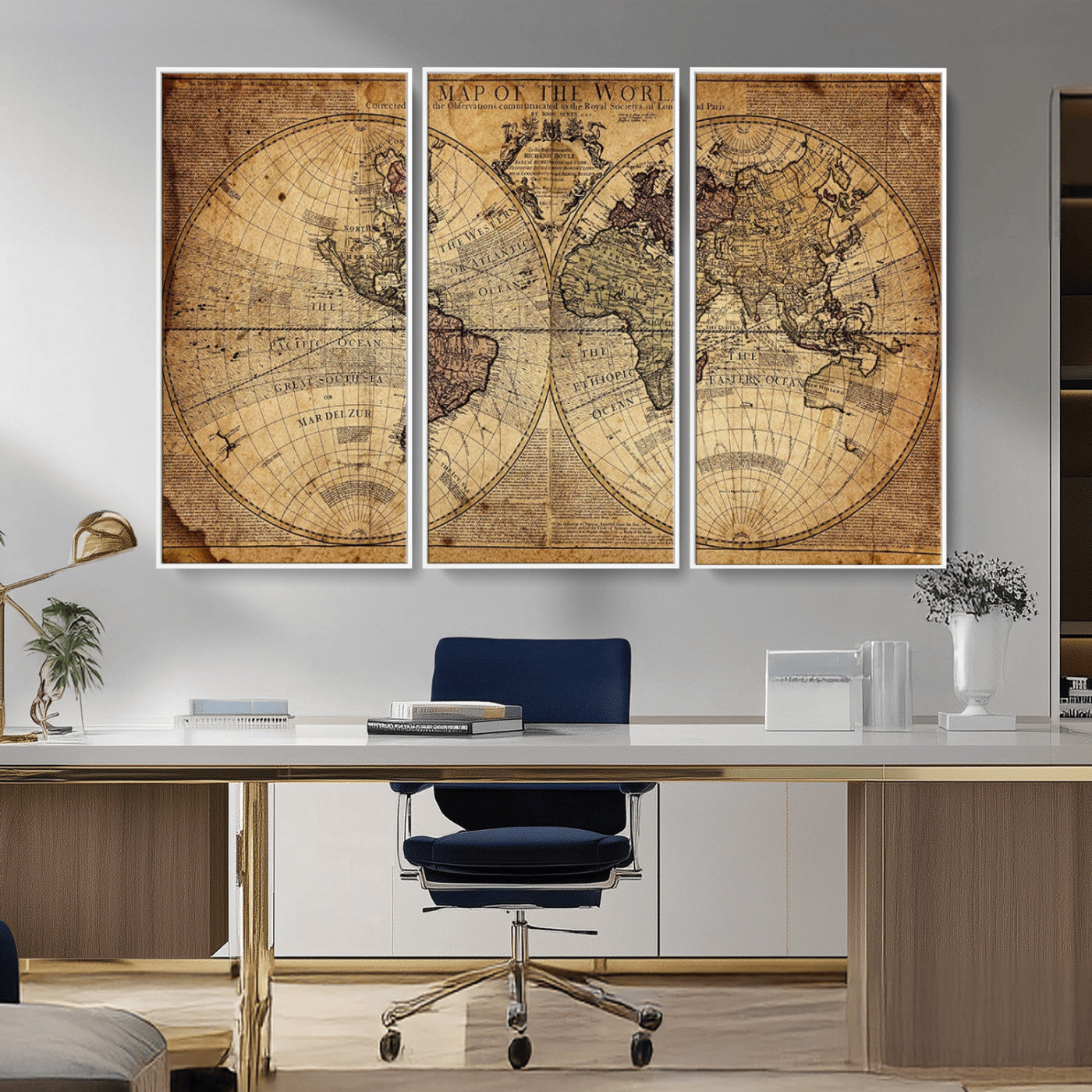 MGV-FC-48X32-3P - Push Pin World Map Canvas Print – Framed Wall Art for Couples to Track Their Travels – Anniversary