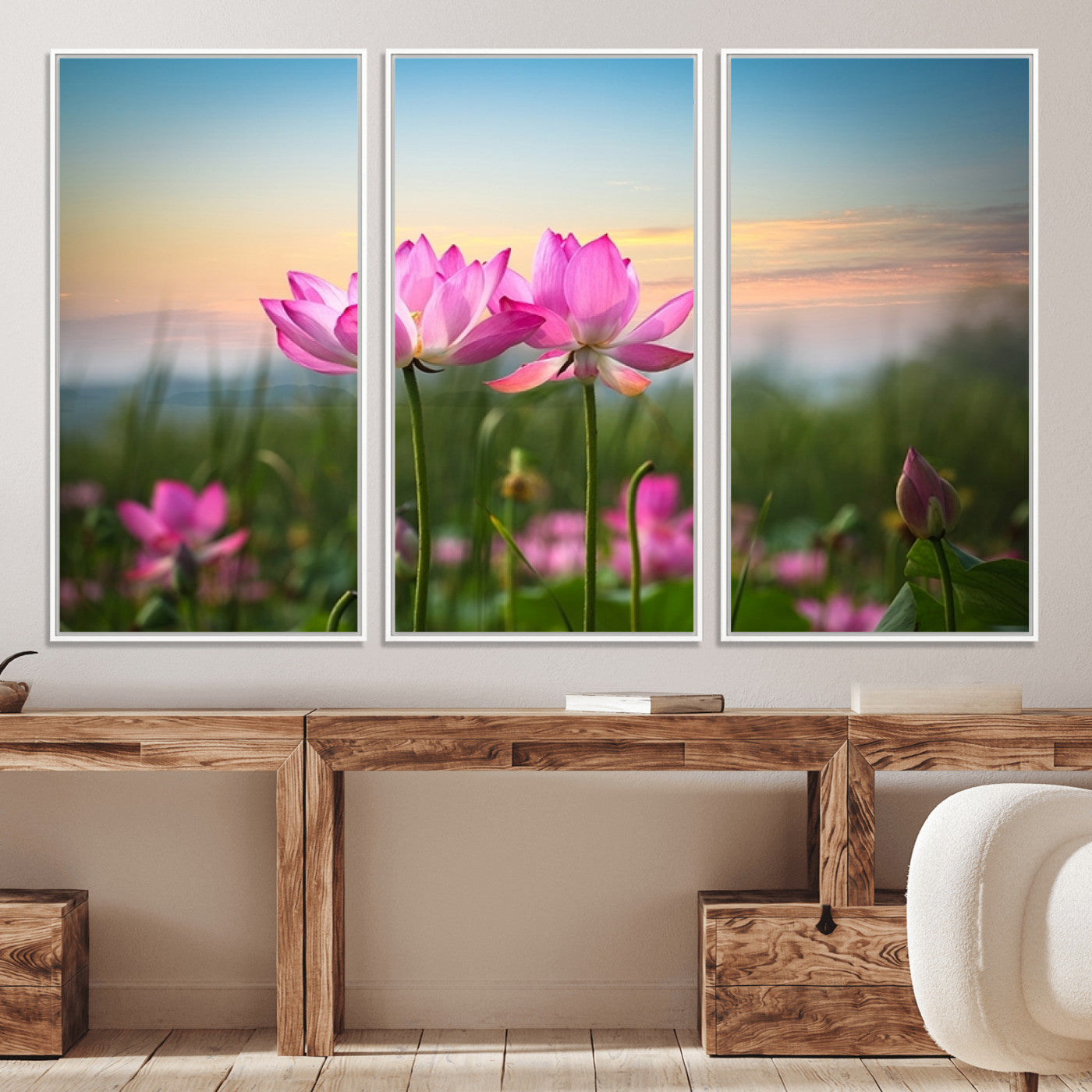 64234-MGV-CV-36X24-Pink Flower on the Mountain Canvas Print, Framed Pink Flower Canvas Wall Art