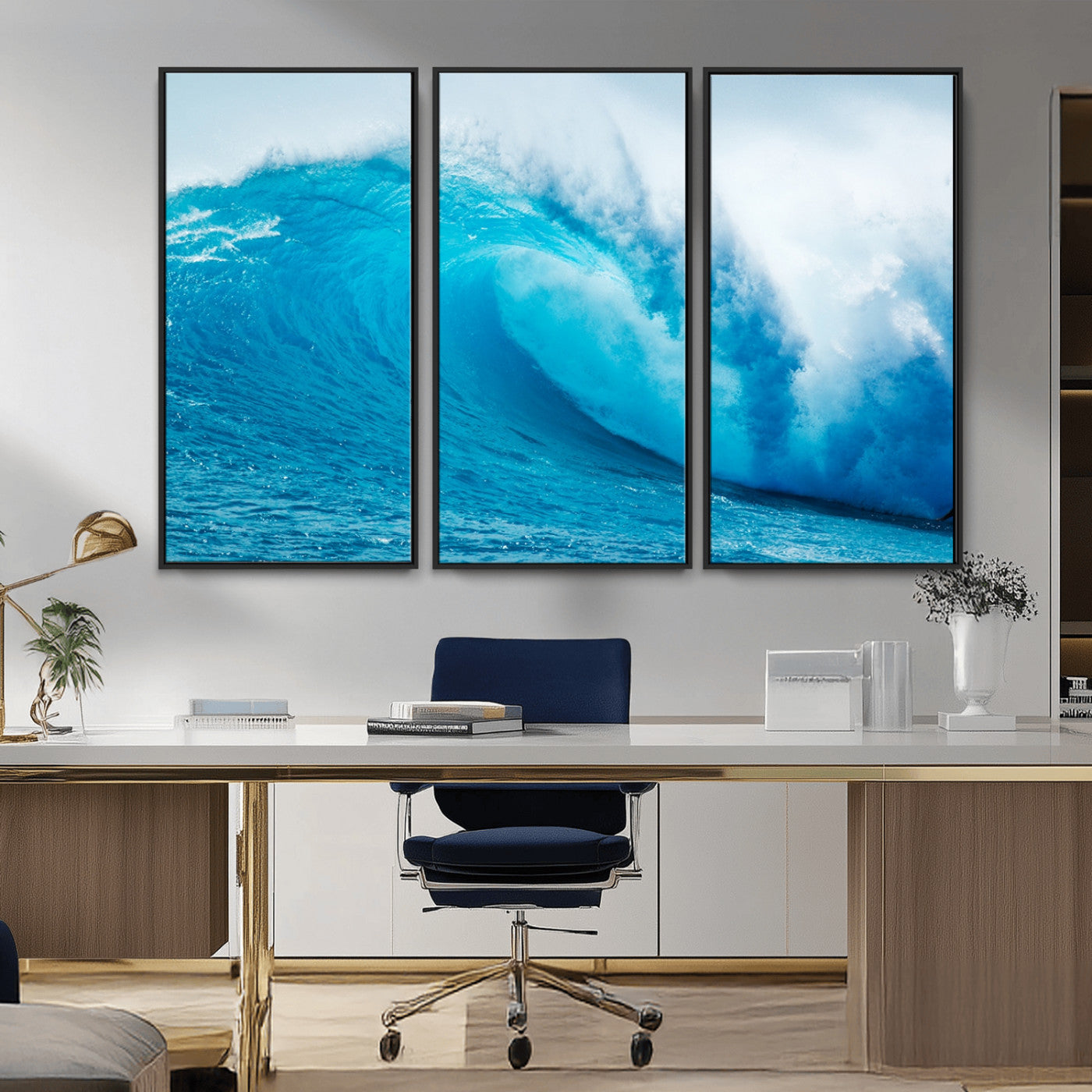 MGV-FC-48X32-3P - Big Ocean Surfing Wave Wall Art Canvas Print