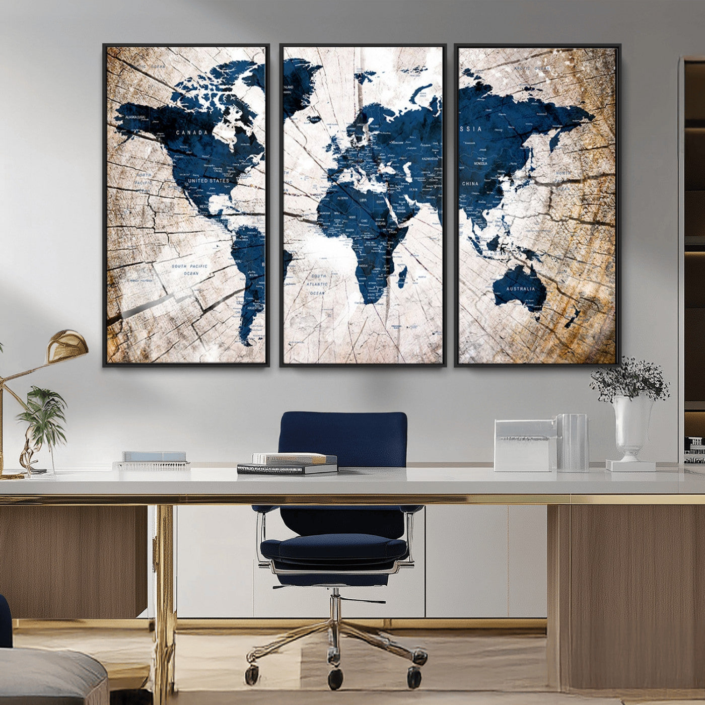 MGV-FC-48X32-3P - Push Pin World Map Canvas Print – Framed Wall Art for Couples to Track Their Travels – Anniversary