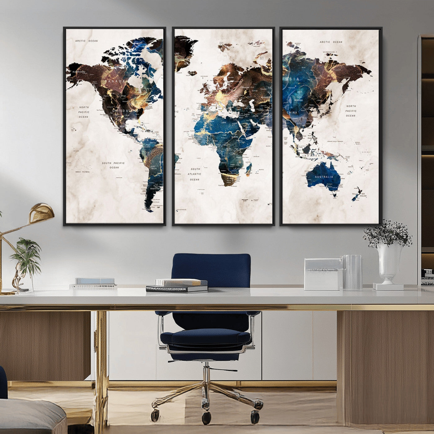 MGV-FC-48X32-3P - Push Pin World Map Canvas Print – Framed Wall Art for Couples to Track Their Travels – Anniversary
