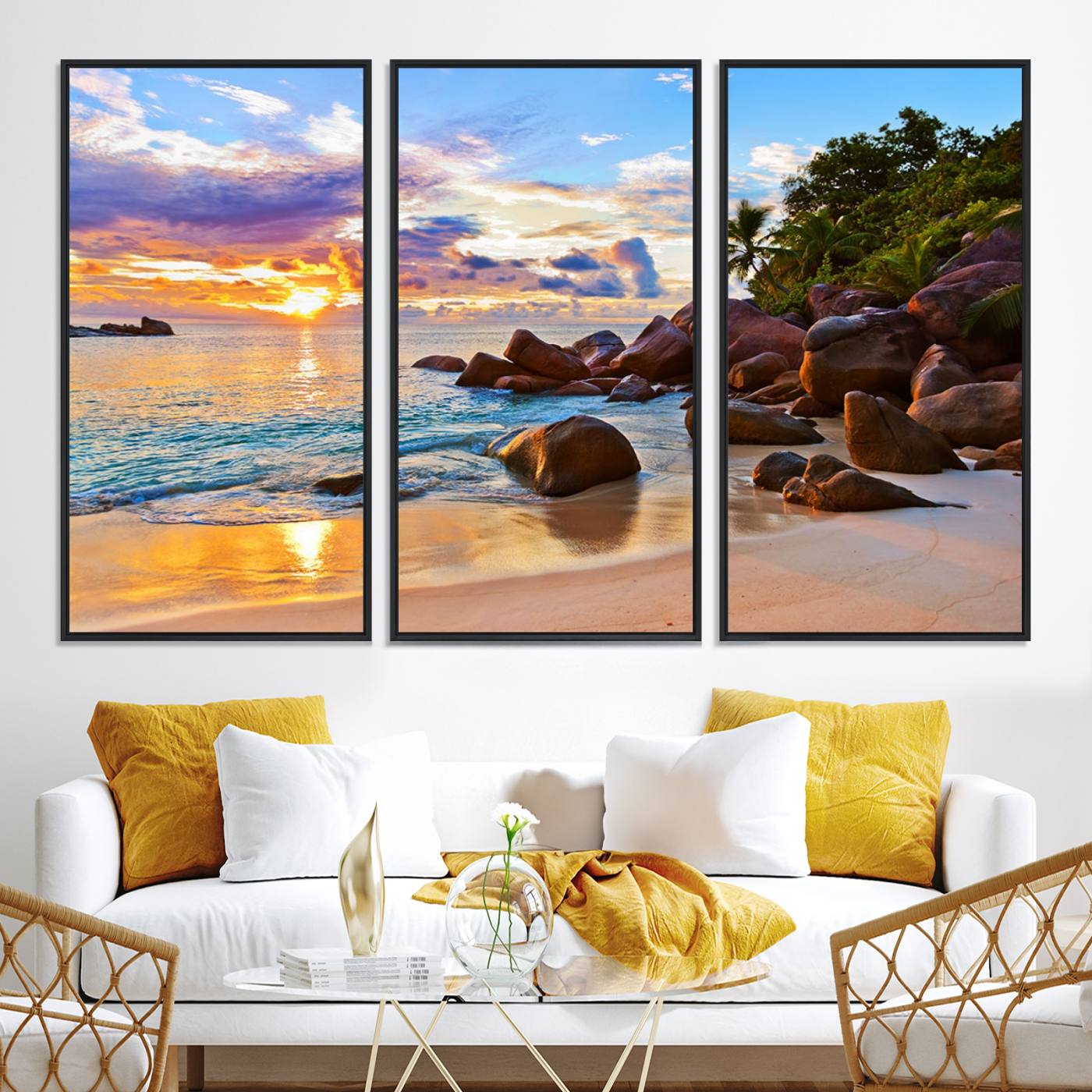 43209-MGV-CV-36X24-Tropical Island Beach Sunset Canvas Print