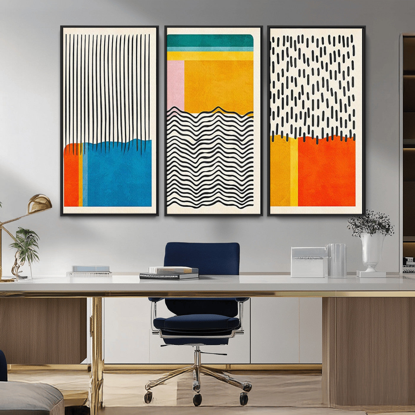 MGV-FC-48X32-3P - Canvas Print Wall Art Abstract Illustrs Art Boho