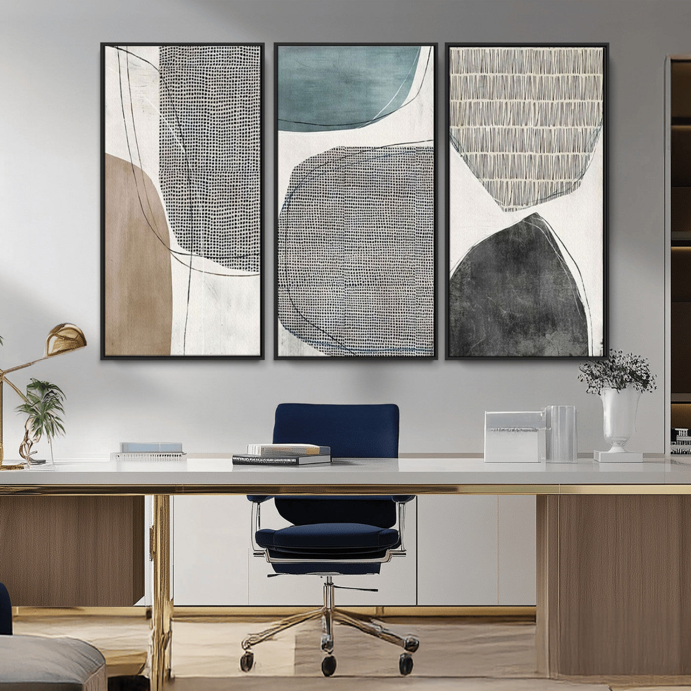 MGV-FC-48X32-3P - Canvas Print Wall Art Abstract Art Boho, Framed Boho Decor Canvas Print