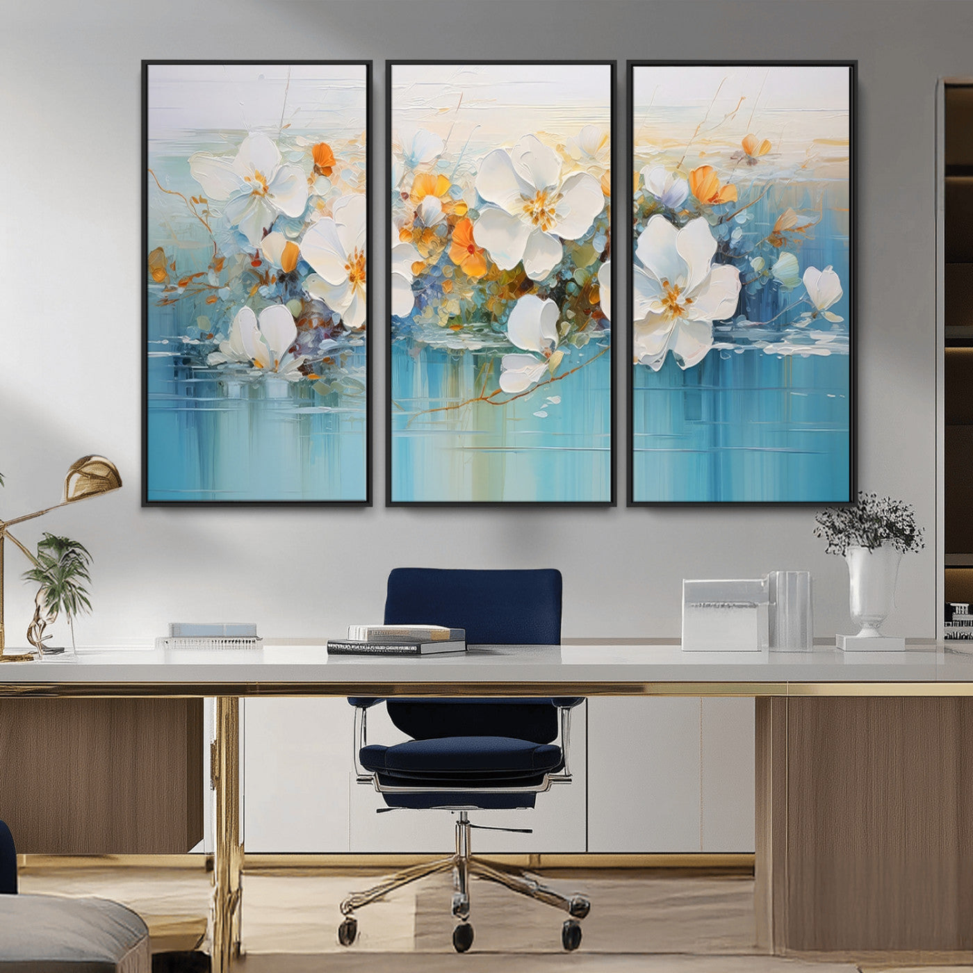 MGV-FC-48X32-3P - Abstract Flower Wall Art Canvas Print