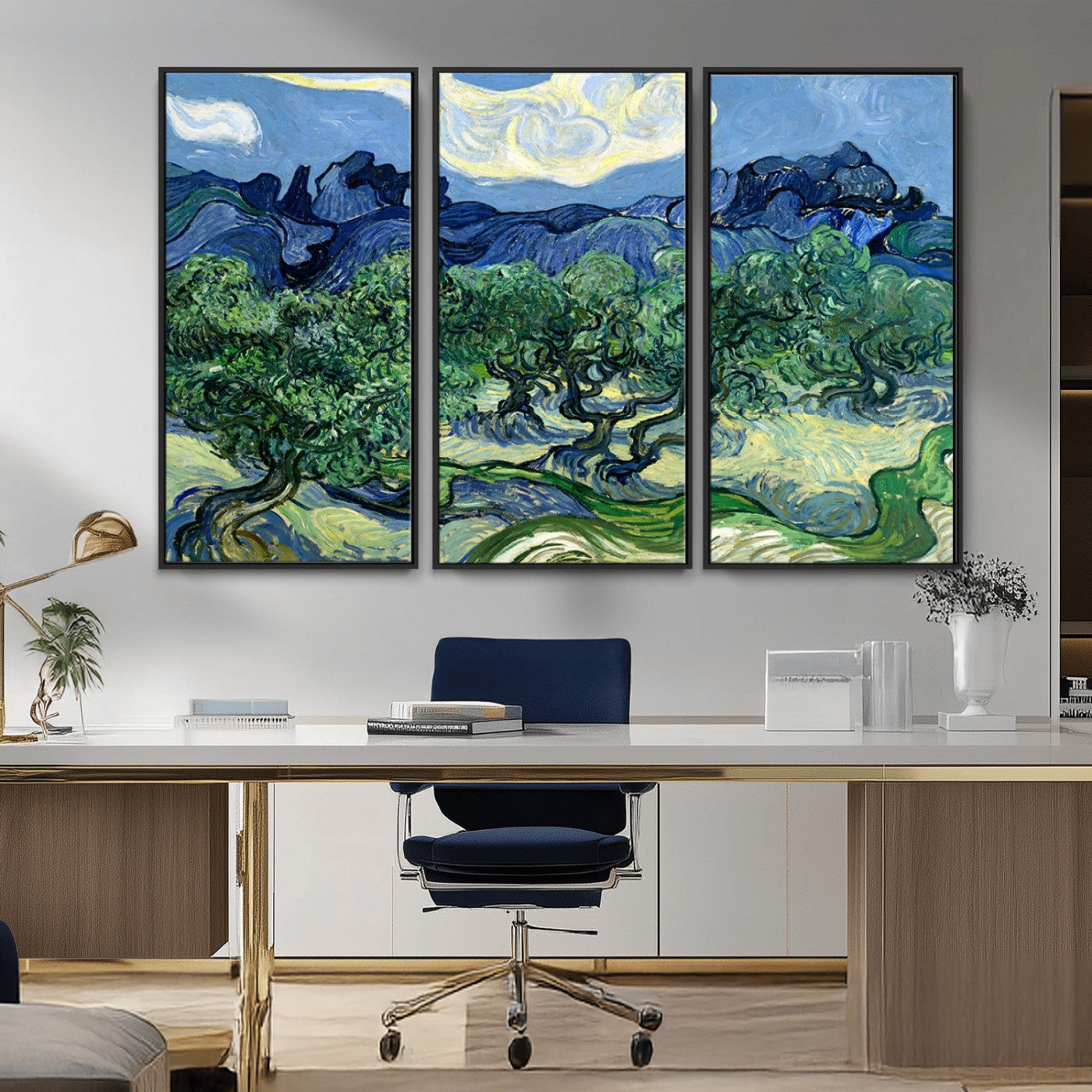 MGV-FC-48X32-3P - Olive Trees Van Gogh Wall Art Canvas Print
