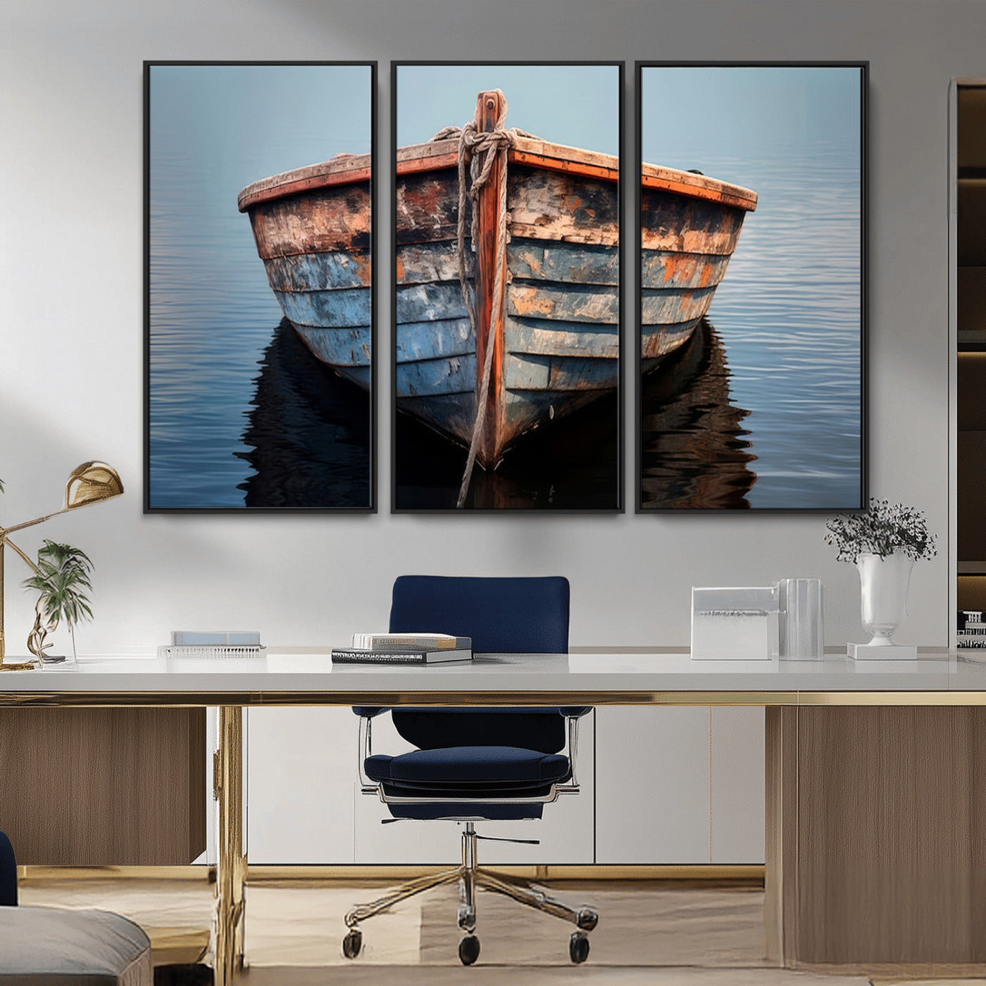 MGV-FC-48X32-3P - Stunning Vintage Boat Canvas Print | Nautical Wall
