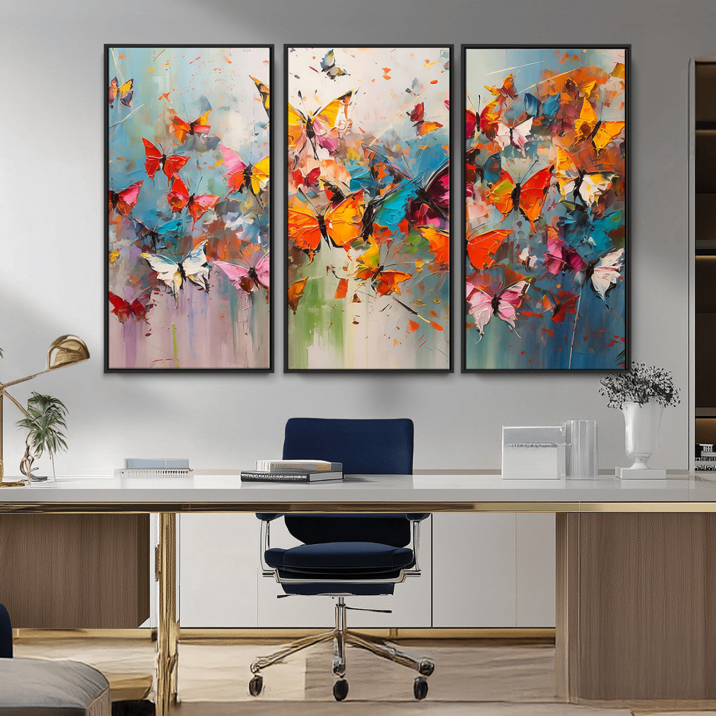 -Abstract Butterfly Wall Art Canvas Print