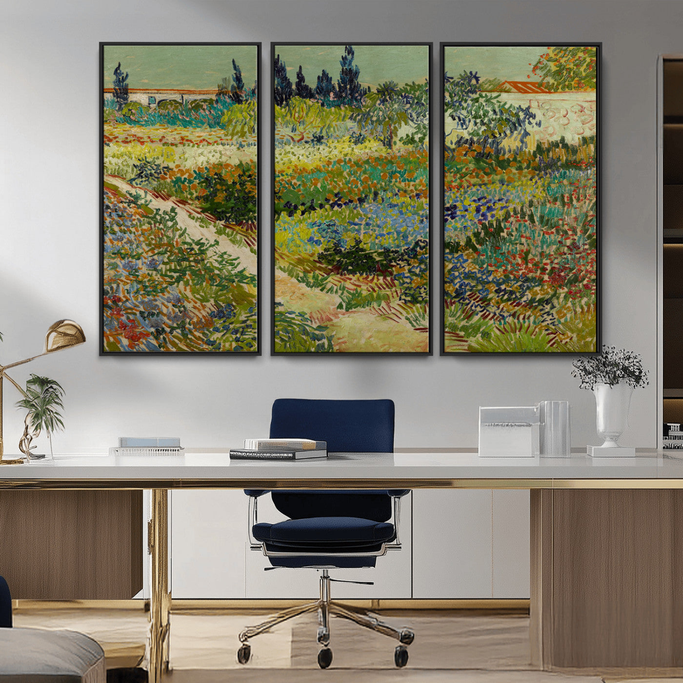 MGV-FC-48X32-3P - Vincent van Gogh Garden at Arles Wall Art Canvas Print