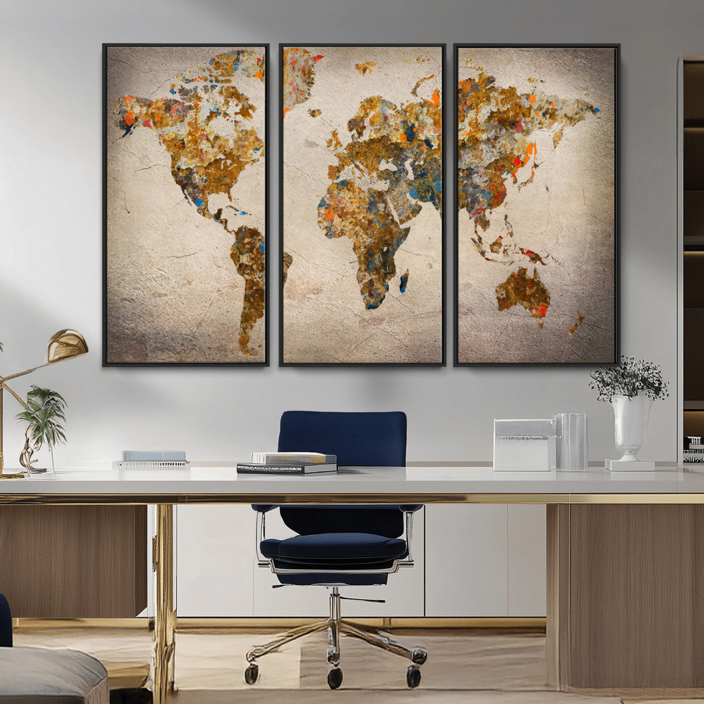 MGV-FC-48X32-3P - Push Pin World Map Canvas Print – Framed Wall Art for Couples to Track Their Travels – Anniversary
