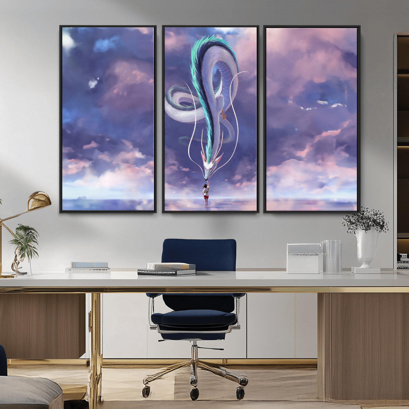 MGV-FC-48X32-3P - Spirited Away Haku and Chihiro Poster - Anime Lover - Hayao Miyazaki - Studio Ghibli Poster - Anime
