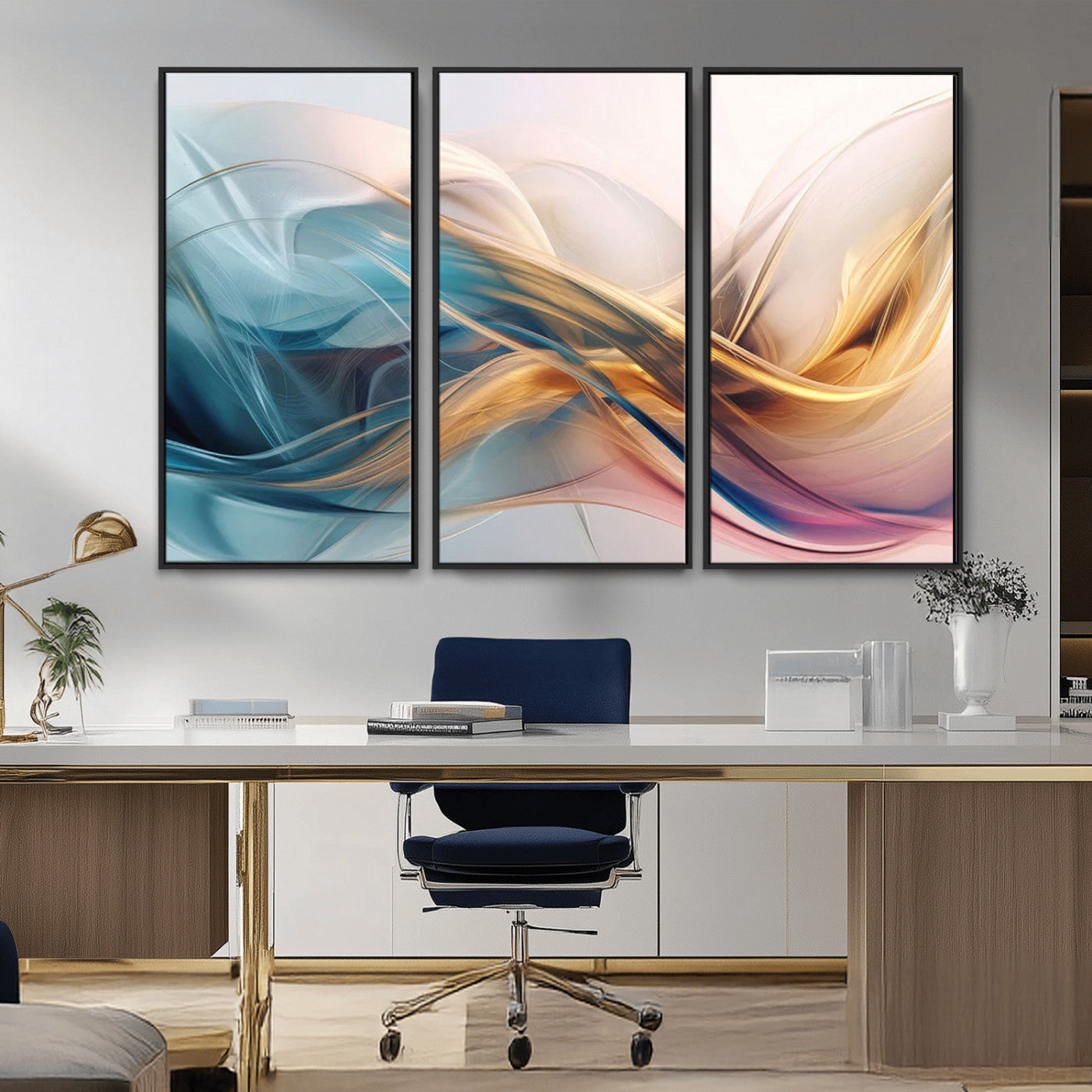 -Abstract Flowing Colors Wall Art Canvas Print