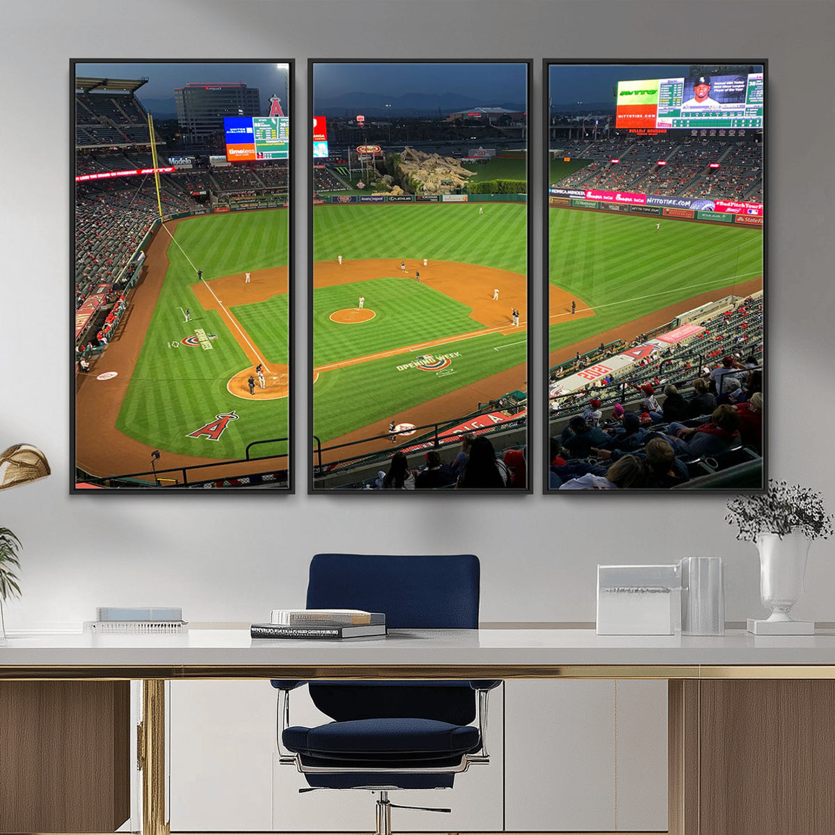 93707-MGV-CV-36X24 - Angel Stadium Aerial Canvas Print | Los Angeles Angels Baseball