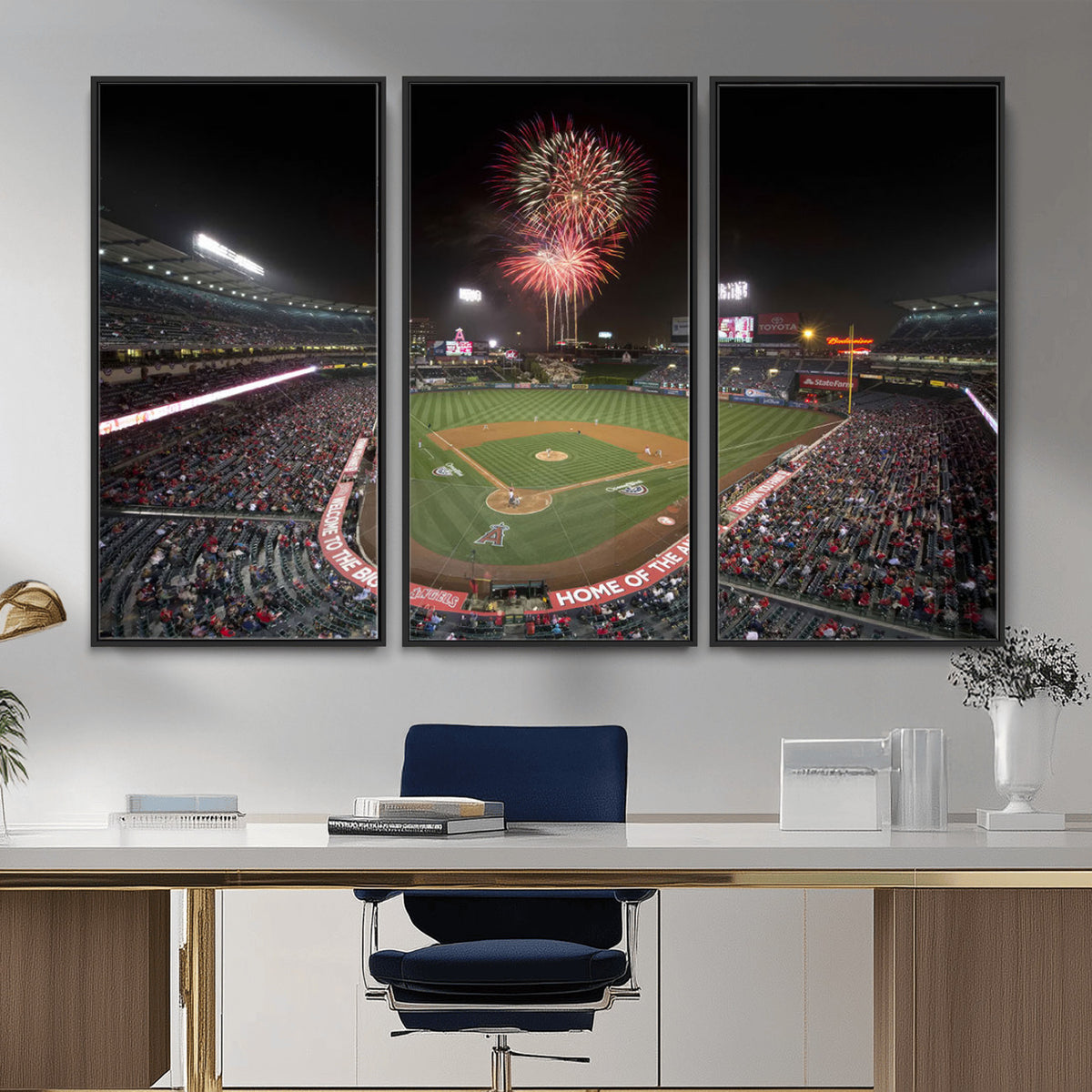 63592-MGV-CV-36X24 - Angel Stadium in Los Angeles Stadium Wall Art Canvas Print