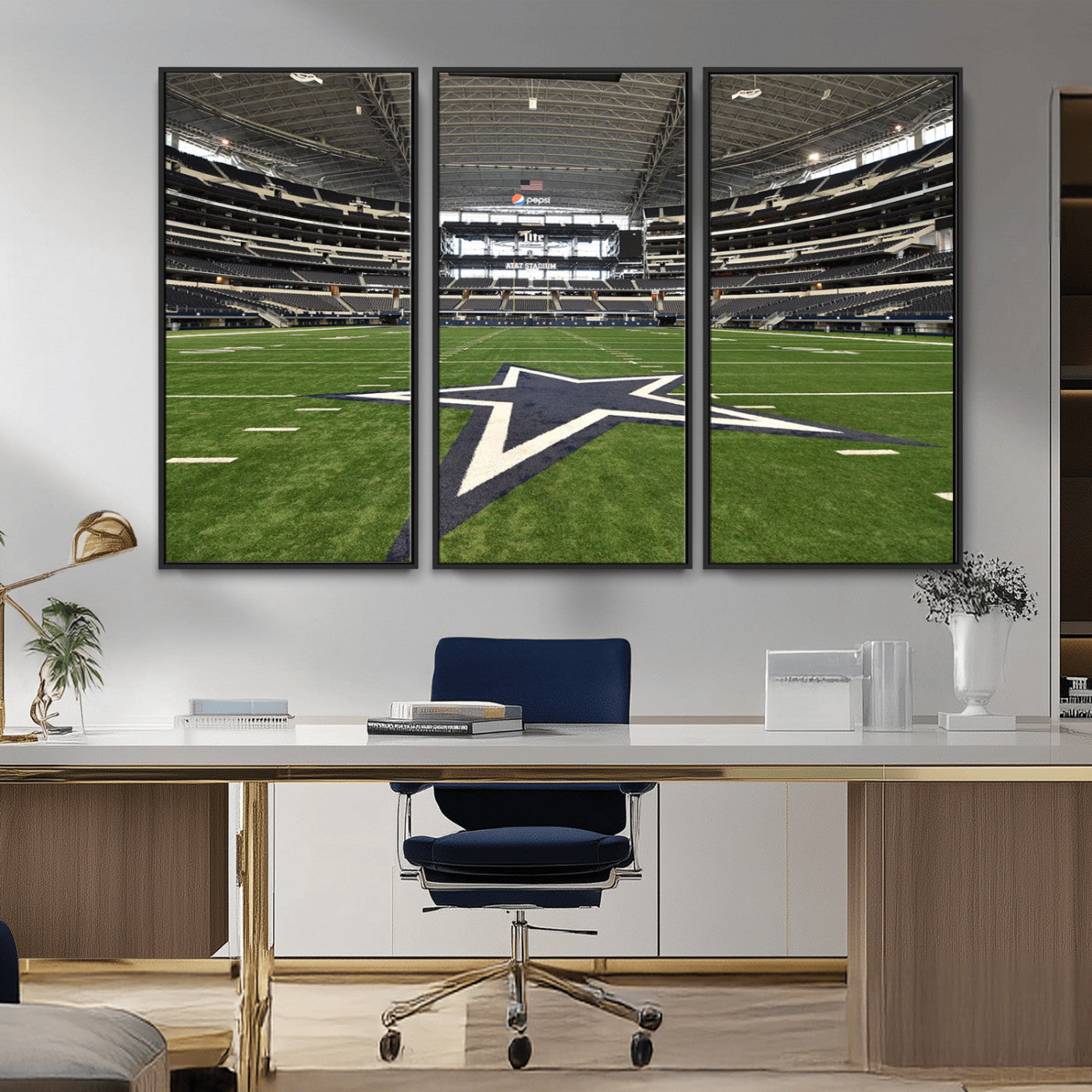 MGV-FC-48X32-3P - Dallas Cowboys Football Team Print - Arlington AT&T Stadium Wall Art Canvas Print