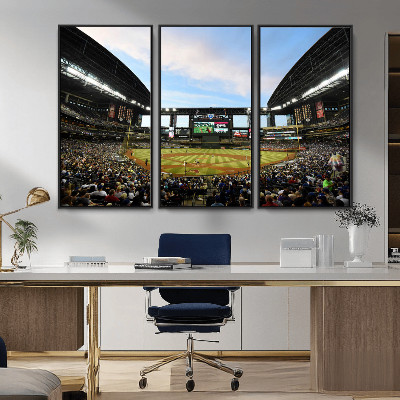MGV-FC-48X32-3P - Arizona Diamondbacks Baseball Team Print - Phoenix Chase Field Stadium Wall Art Canvas Print