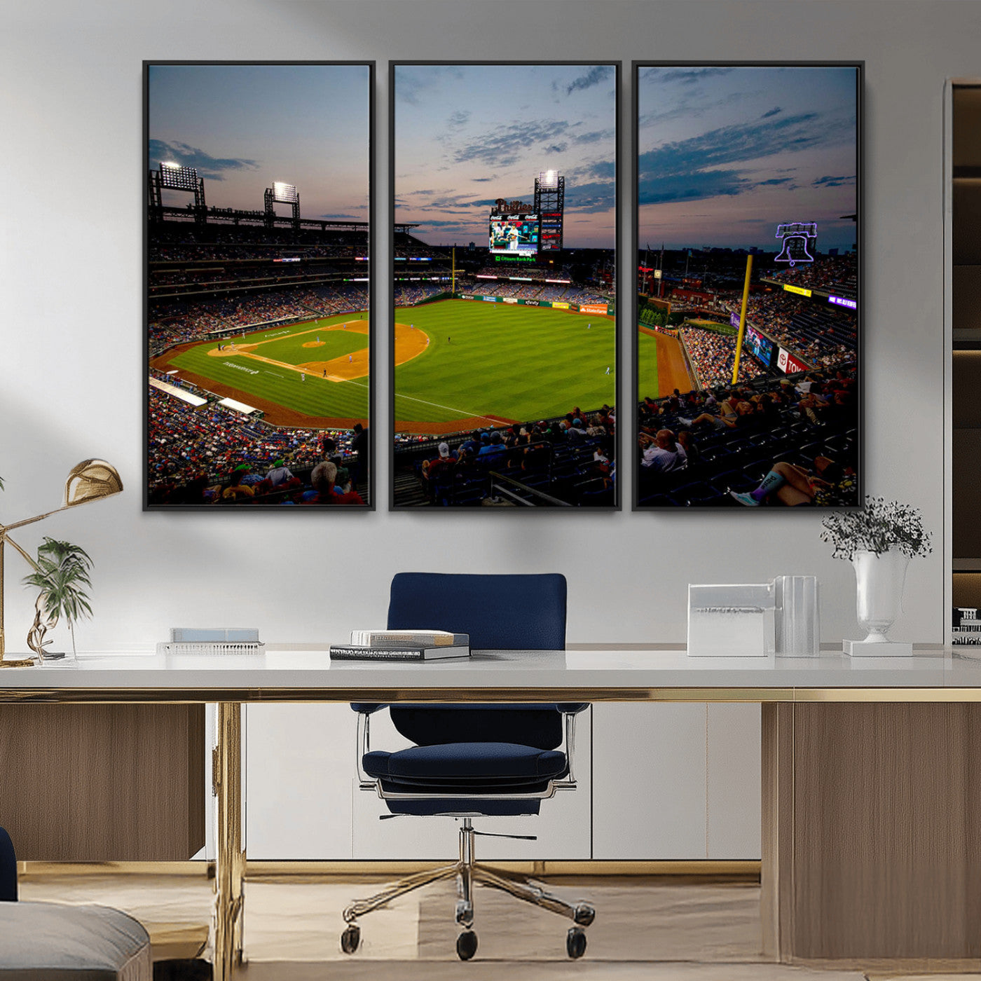MGV-FC-48X32-3P - Philadelphia Phillies Baseball Team Print - Citizens Bank Park Stadium Wall Art Canvas Print