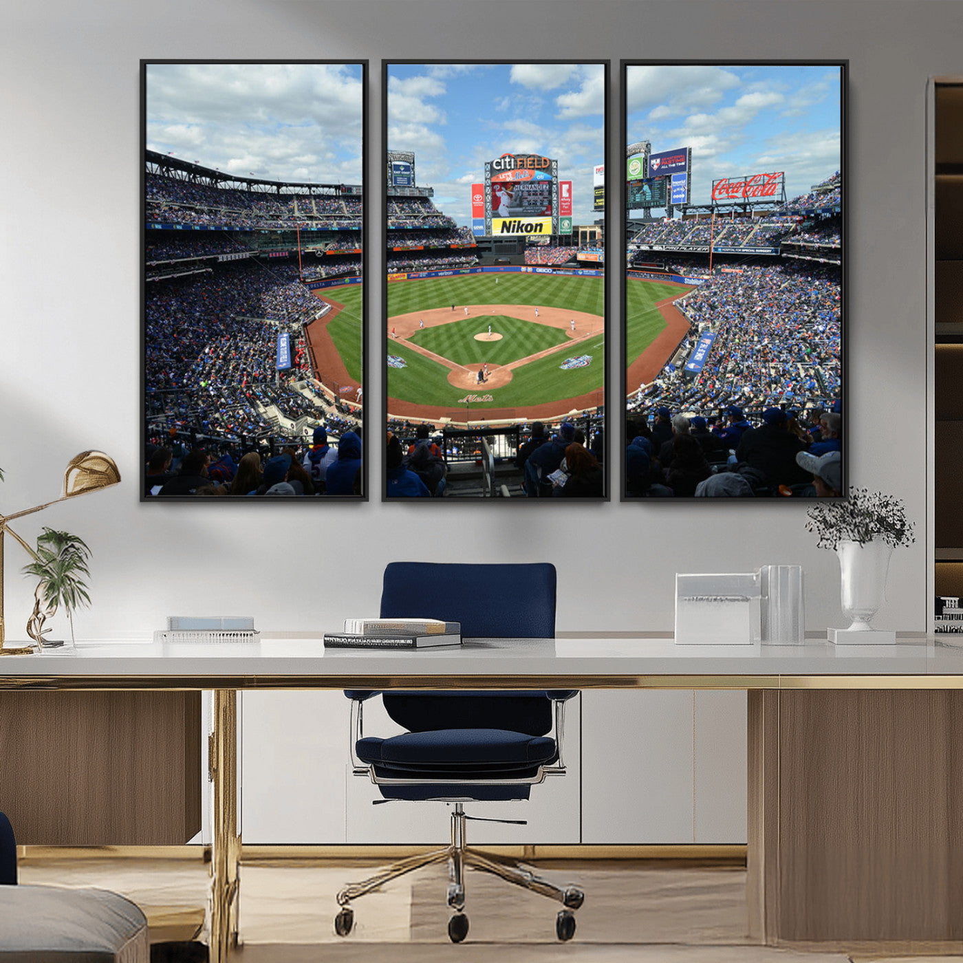 MGV-FC-48X32-3P - New York Mets Baseball Team Print - Citi Field Stadium Wall Art Canvas Print