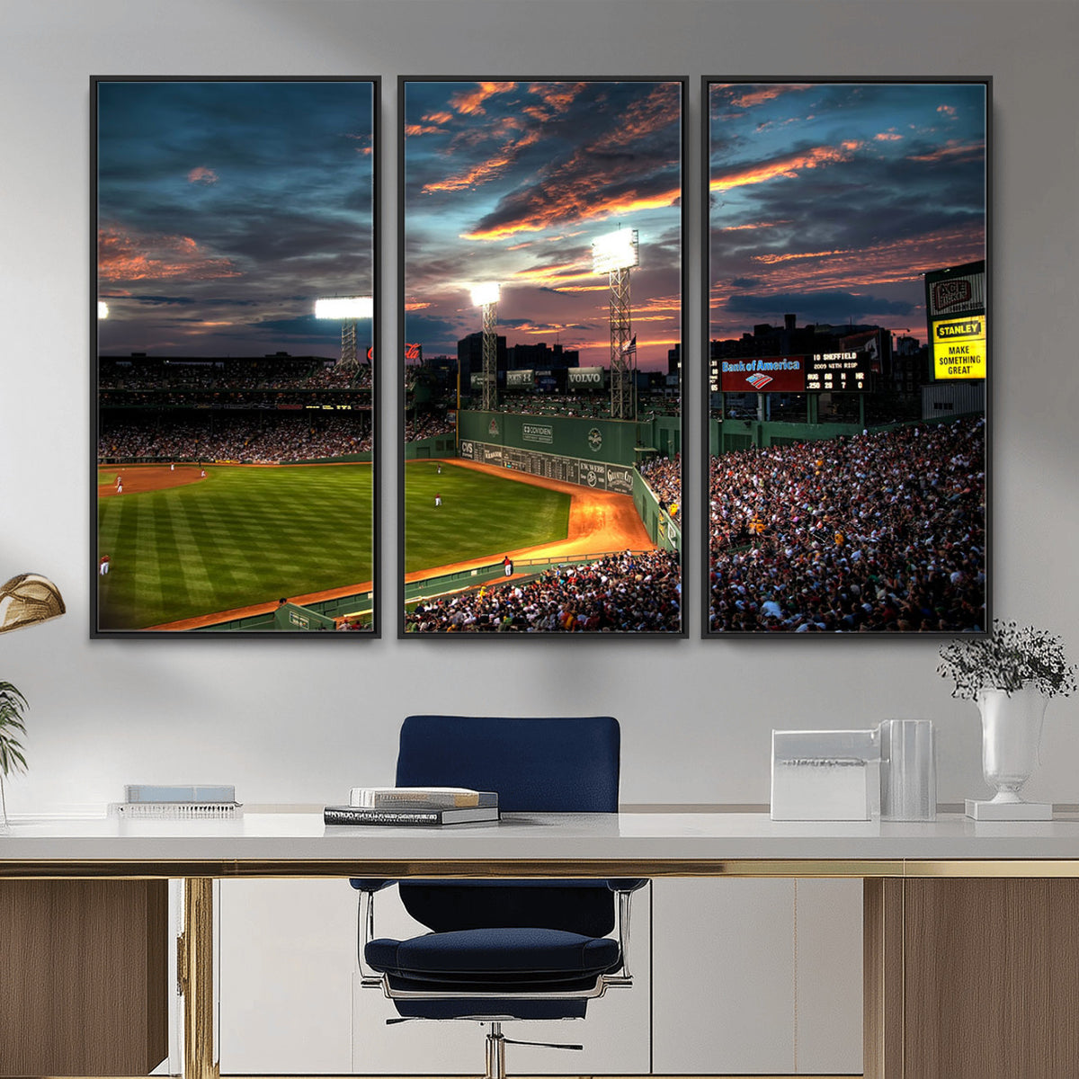 66781-MGV-CV-36X24 - Fenway Park Boston Massachusetts Stadium Wall Art Canvas Print