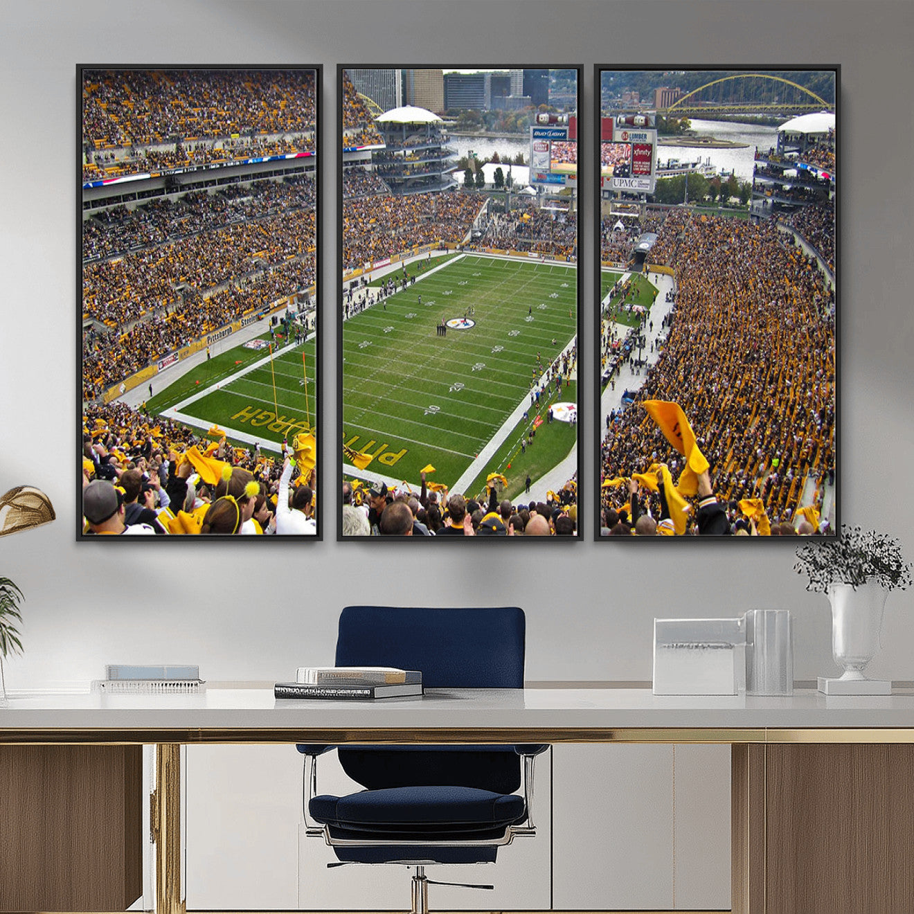 51419-MGV-FC-48X32-3P - Pittsburgh Steelers Print - Pittsburgh Heinz Field Stadium Wall Art Canvas Print