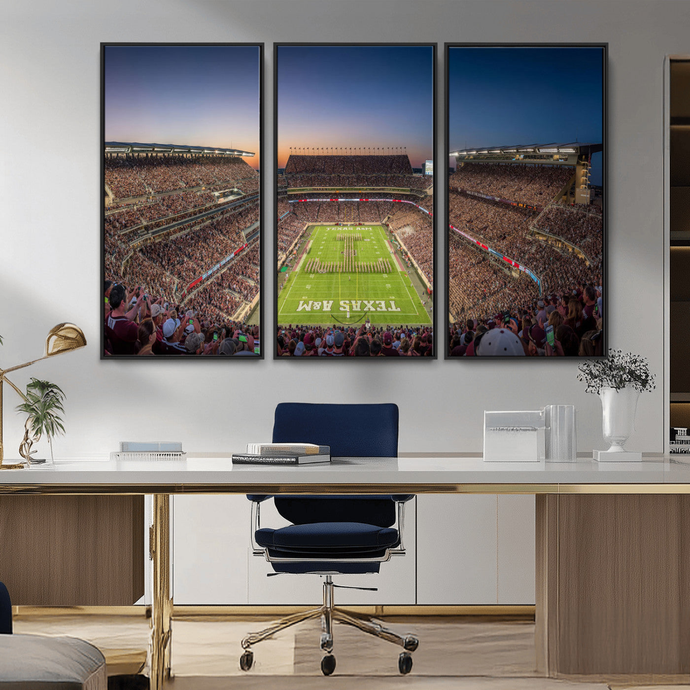 MGV-FC-48X32-3P - Kyle Field Wall Art Print | Large Texas A&M Aggies Football Canvas Print for Sports Enthusiasts | Framed, Ready-to-Hang Stadium Decor