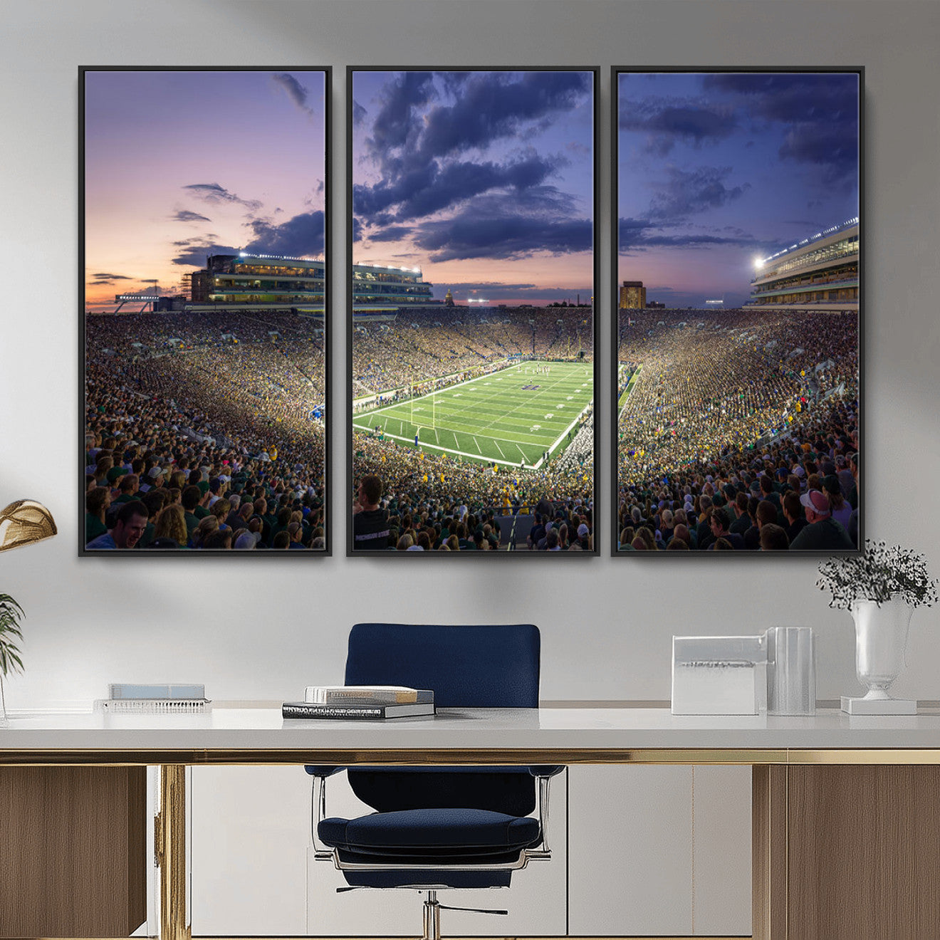 50825-MGV-CV-36X24 - Notre Dame Fighting Irish Football Team Print - Notre Dame Stadium Wall Art Canvas Print