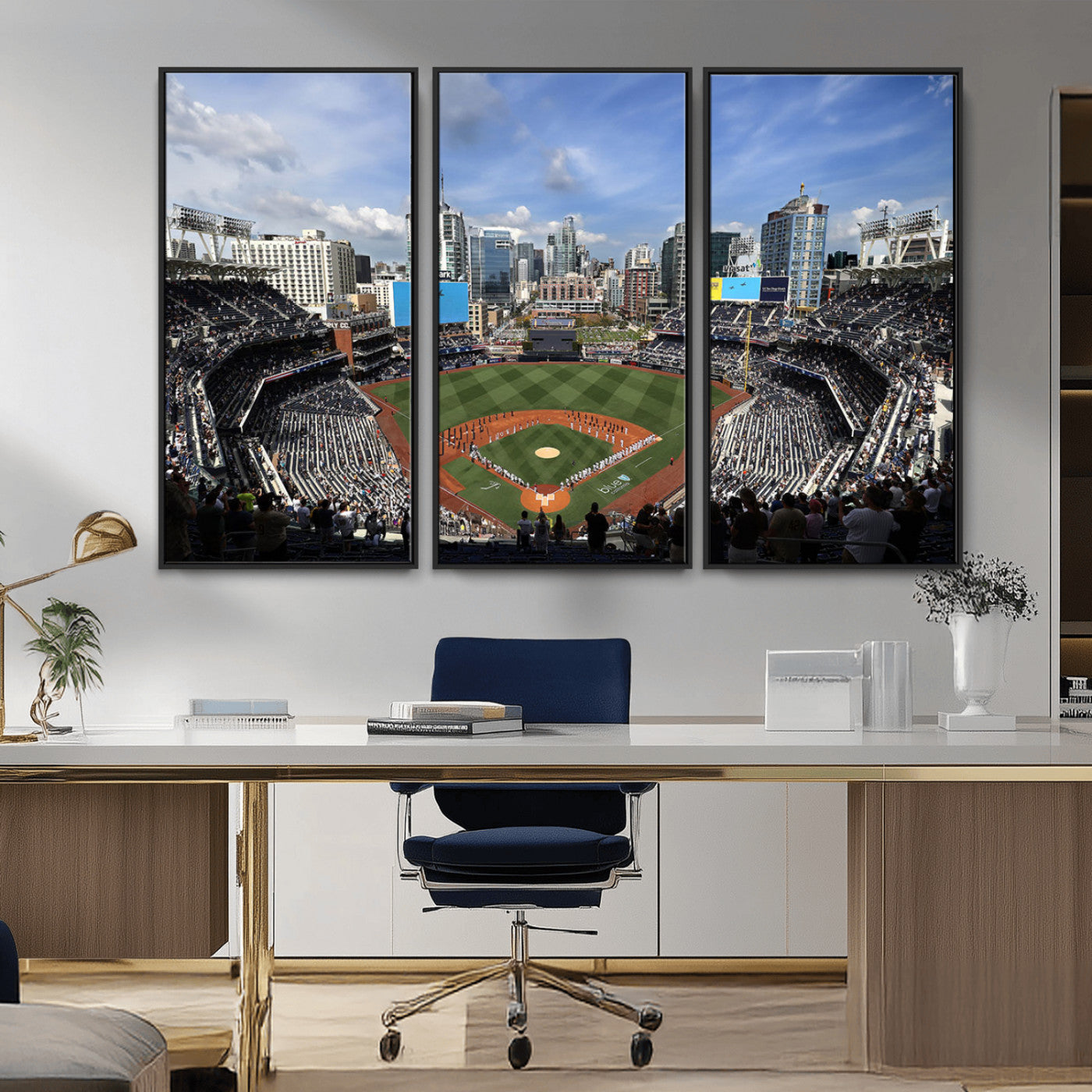 MGV-FC-48X32-3P - San Diego Padres Baseball Team Print - Petco Park Stadium Wall Art Canvas Print