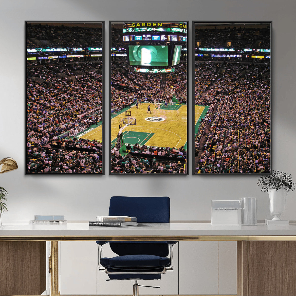 21705-MGV-CV-36X24 - TD Garden Basketball Canvas Wall Art | Boston Celtics Live Action