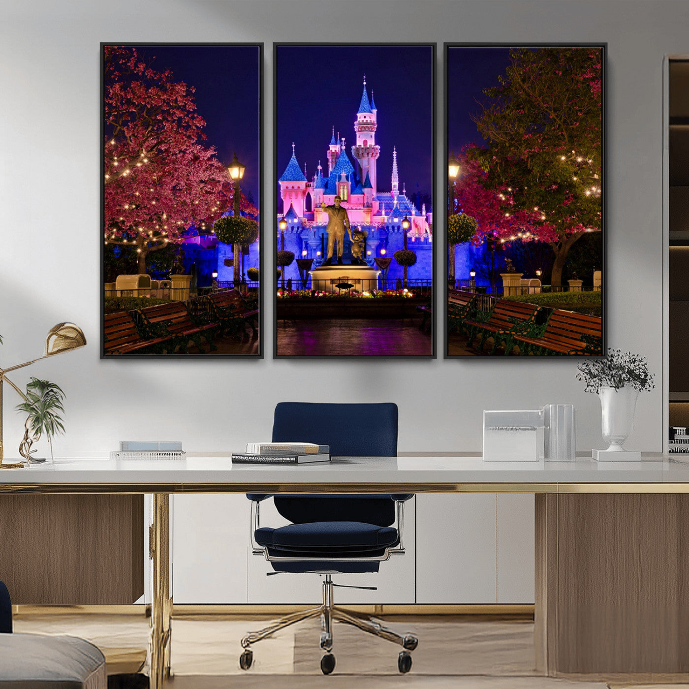 MGV-FC-48X32-3P - Castle Large Wall Art Disney Magic Kingdom Kids Room Decor - Disney World Christmas Home Decor Child