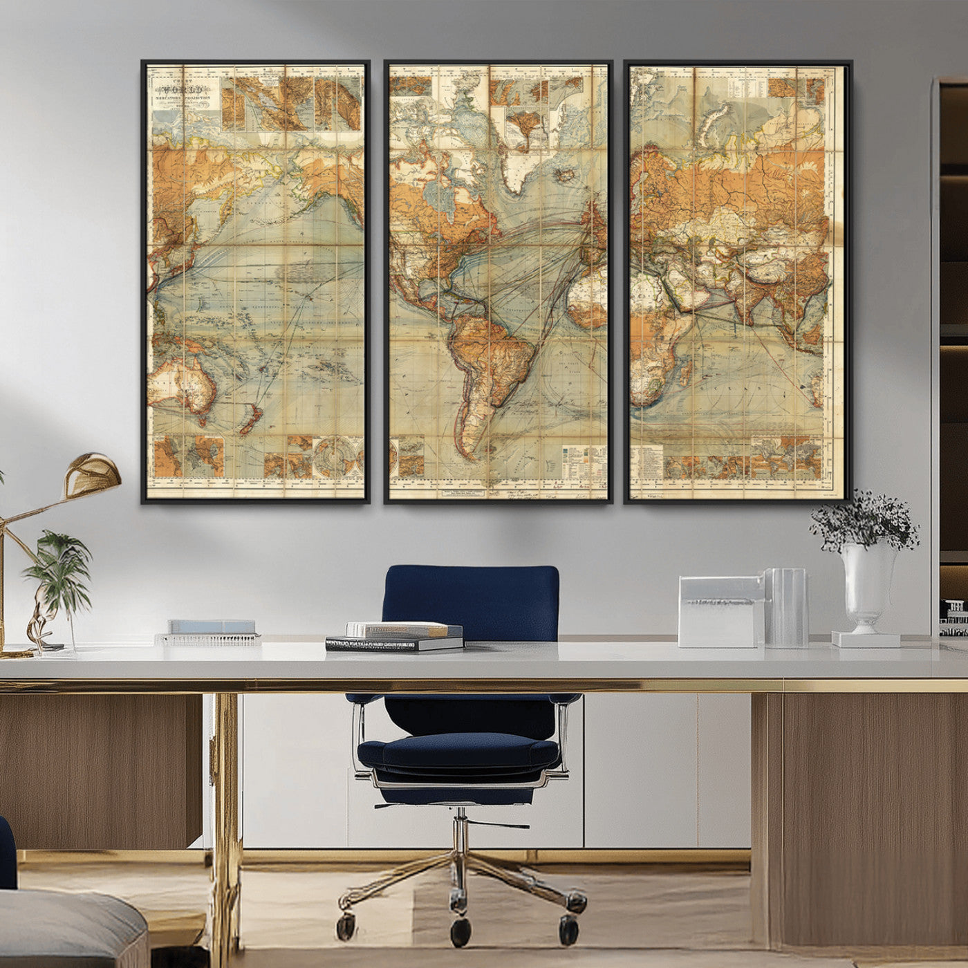MGV-FC-48X32-3P - Push Pin World Map Canvas Print – Framed Wall Art for Couples to Track Their Travels – Anniversary
