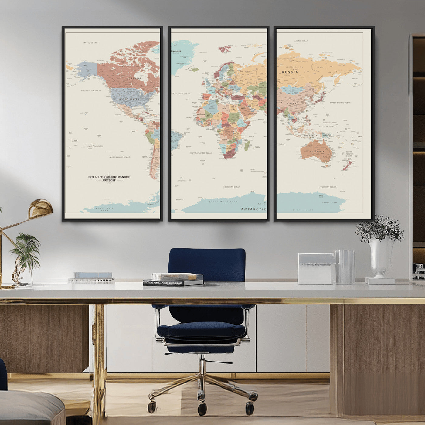 MGV-FC-48X32-3P - Push Pin World Map Canvas Print – Framed Wall Art for Couples to Track Their Travels – Anniversary