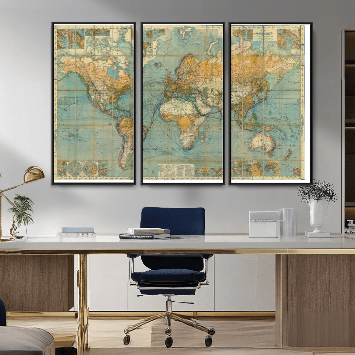 MGV-FC-48X32-3P - Push Pin World Map Canvas Print – Framed Wall Art for Couples to Track Their Travels – Anniversary