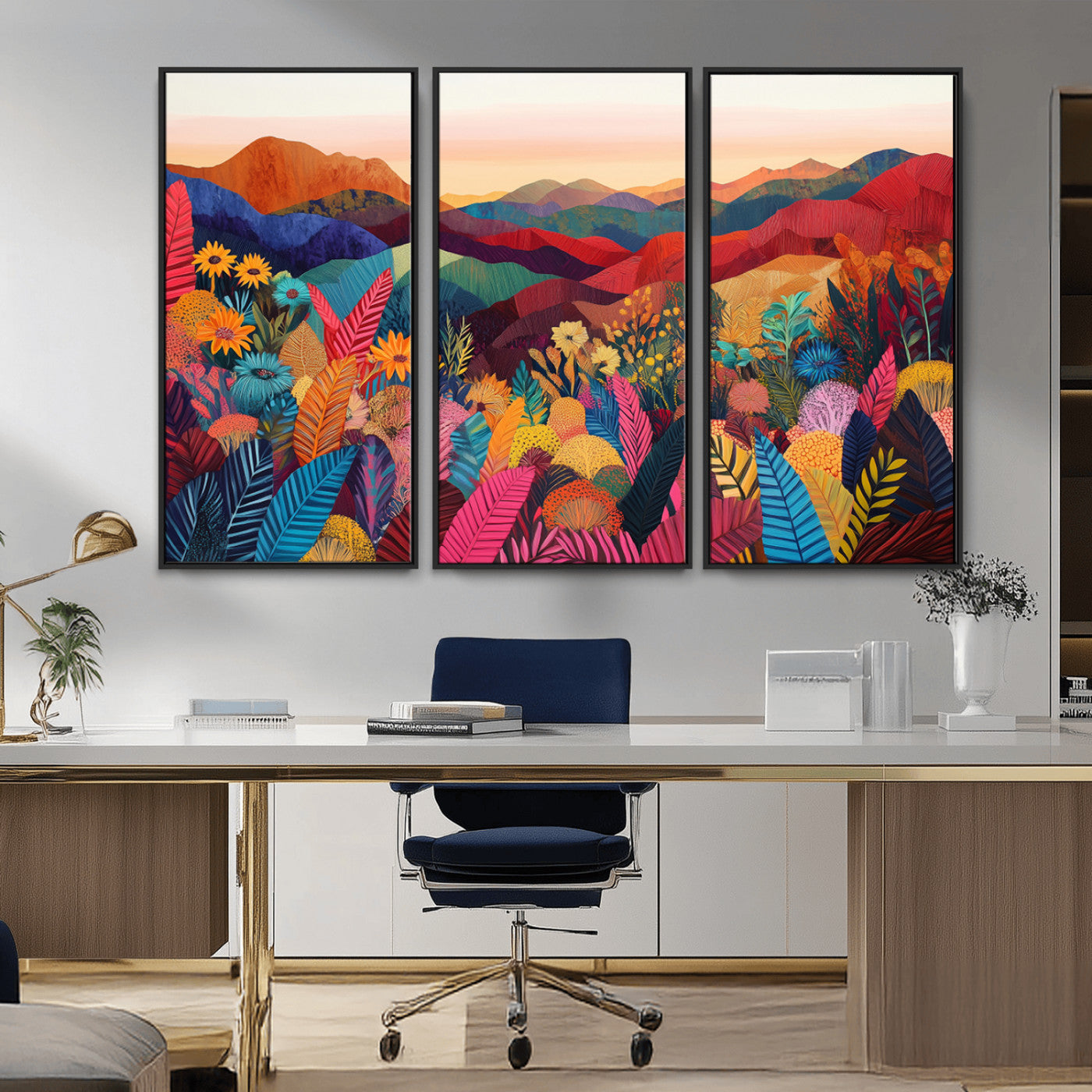 MGV-FC-48X32-3P - YAYOI KUSAMA Abstract Print - Landscape Canvas Wall Art Print - Vibrant Modern Decor for Living