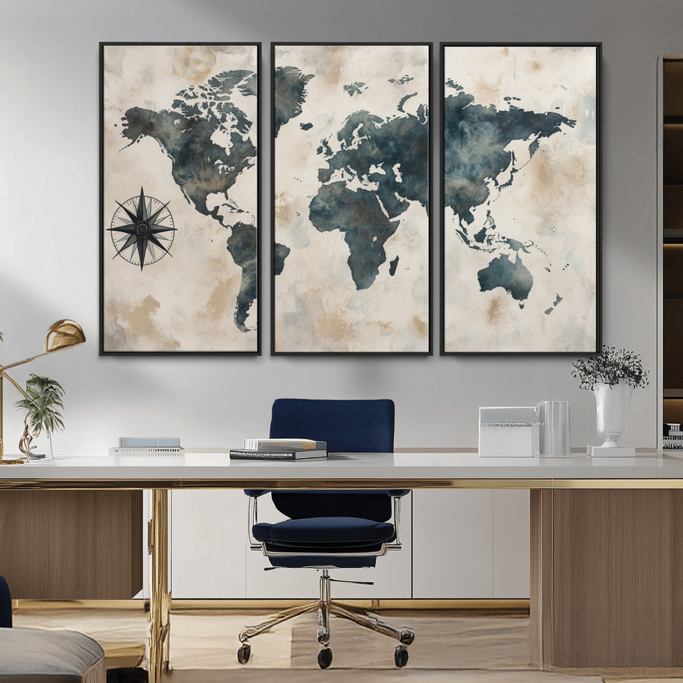 MGV-FC-48X32-3P - Push Pin World Map Canvas Print – Framed Wall Art for Couples to Track Their Travels – Anniversary