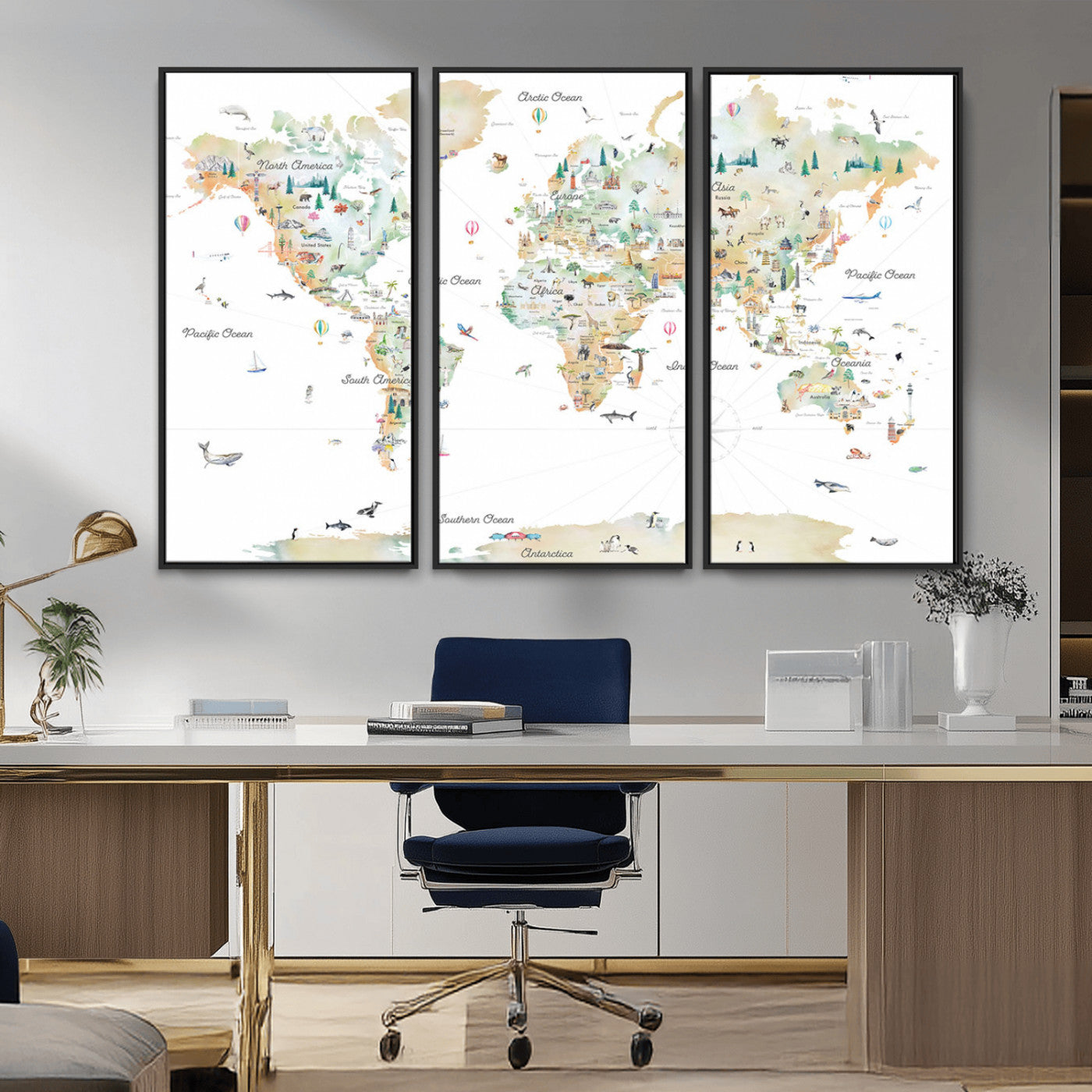 MGV-FC-48X32-3P - Push Pin World Map Canvas Print – Framed Wall Art for Couples to Track Their Travels – Anniversary