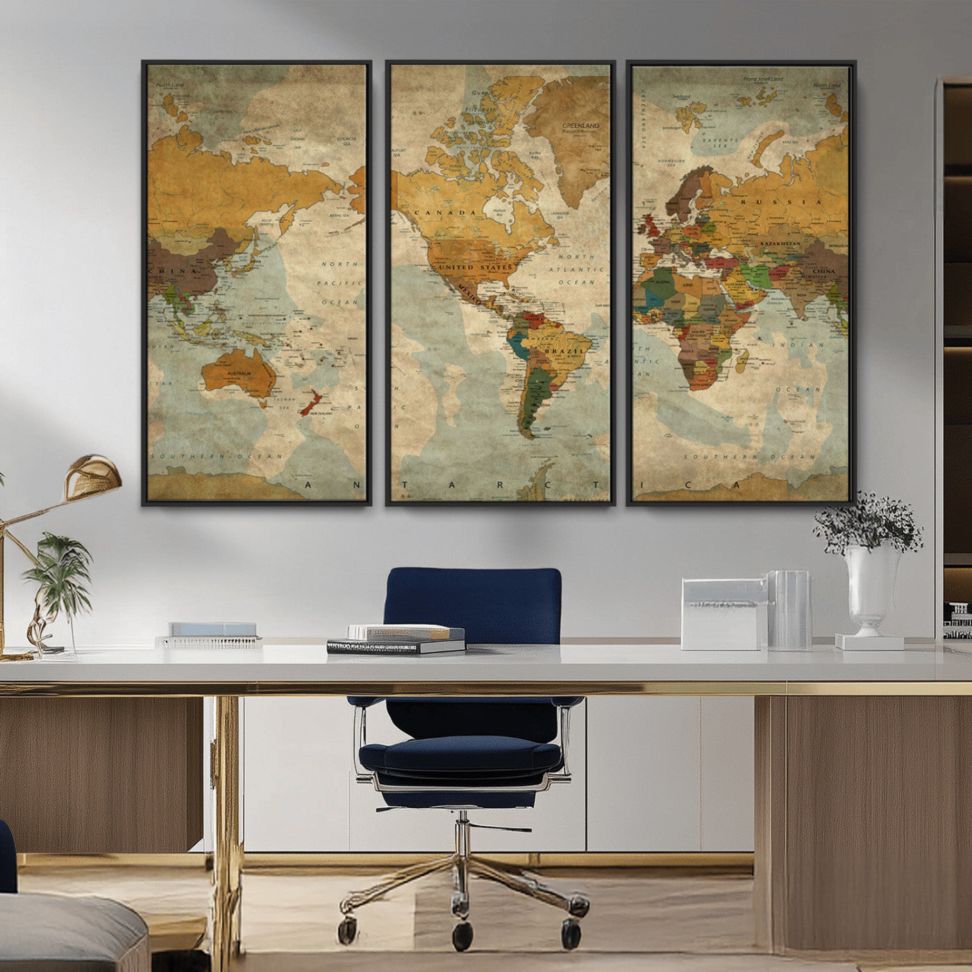 MGV-FC-48X32-3P - Push Pin World Map Canvas Print – Framed Wall Art for Couples to Track Their Travels – Anniversary