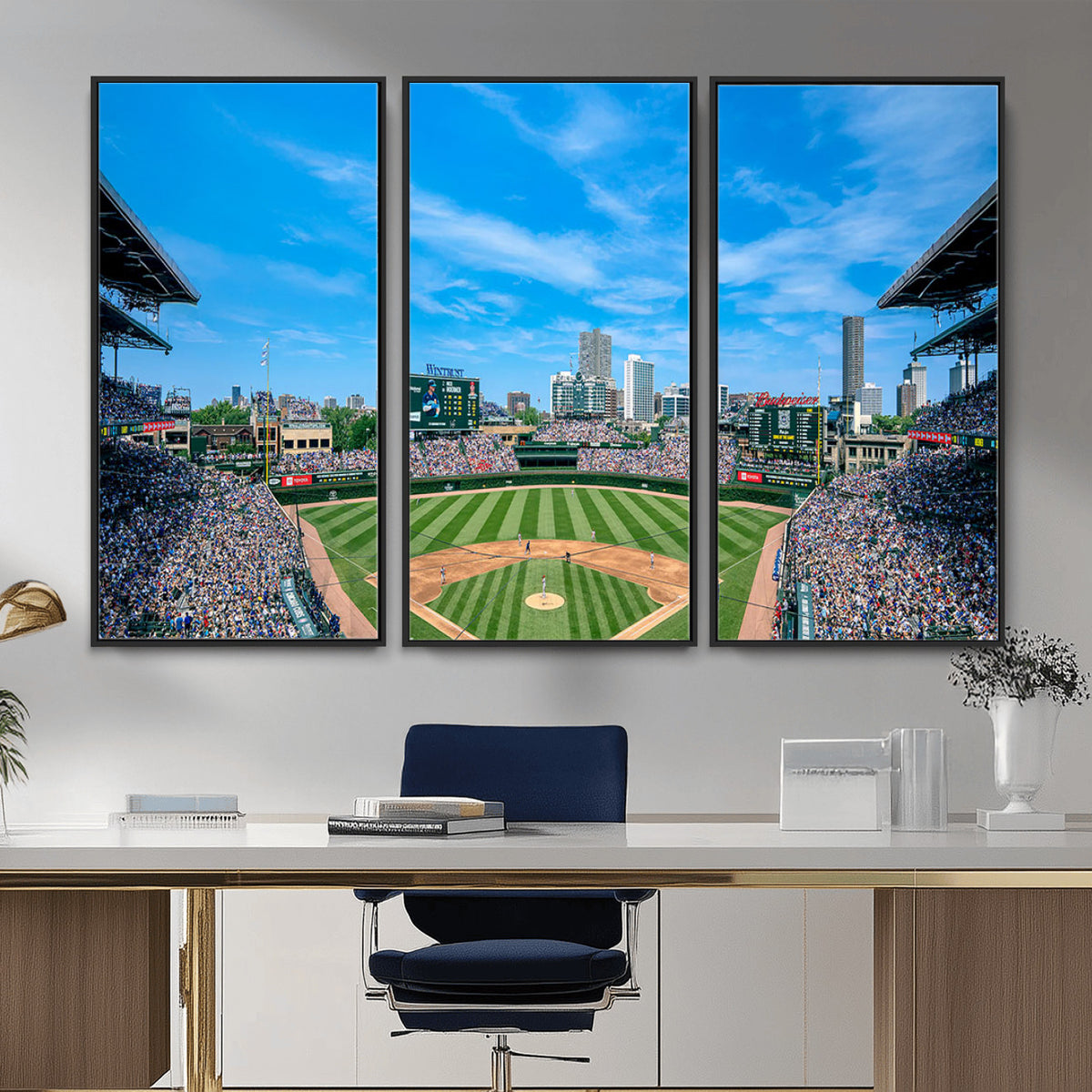 32373-MGV-CV-36X24 - Wrigley Field Chicago Cubs Panoramic Art Multi-Piece Canvas