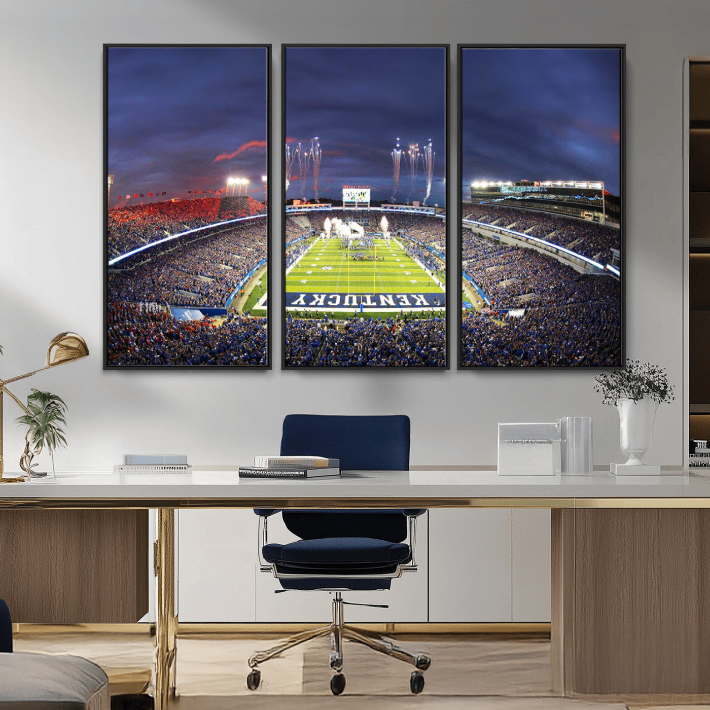 MGV-FC-48X32-3P - Kroger Field Canvas Wall Art - Kentucky Stadium Wall Art Print - Sunset Football Stadium Wall Decor