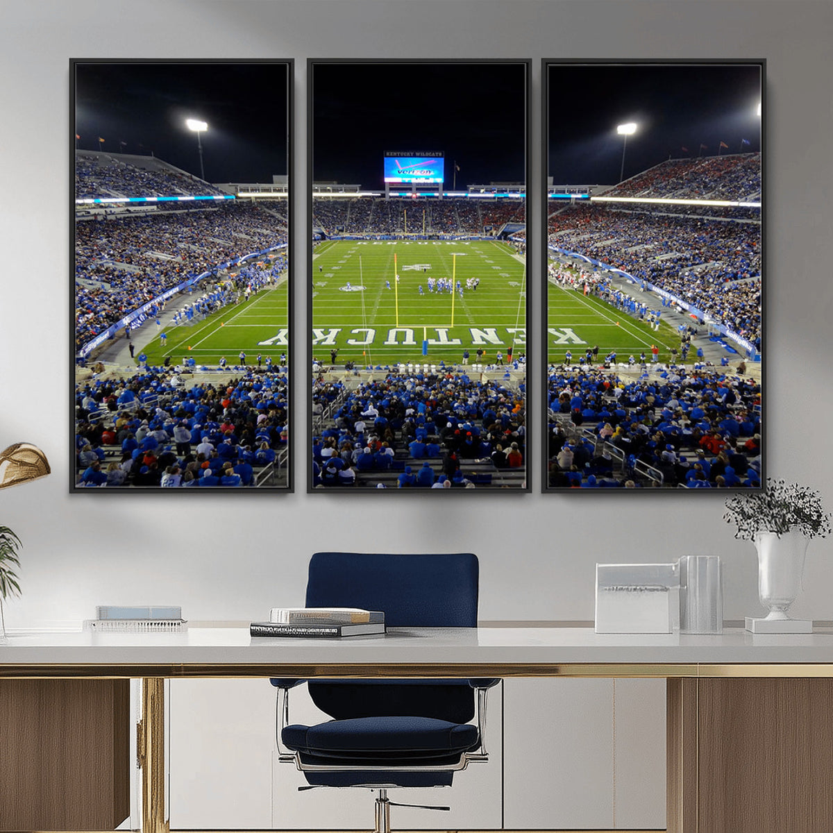 14304-MGV-CV-36X24 - Kroger Field Canvas Wall Art, Kentucky Stadium Wall Art, Framed and Ready to Hang