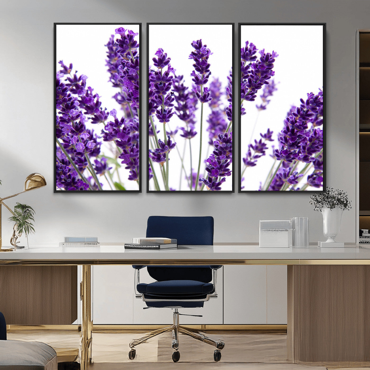 MGV-FC-48X32-3P - Lavender Flower Wall Art Canvas Print