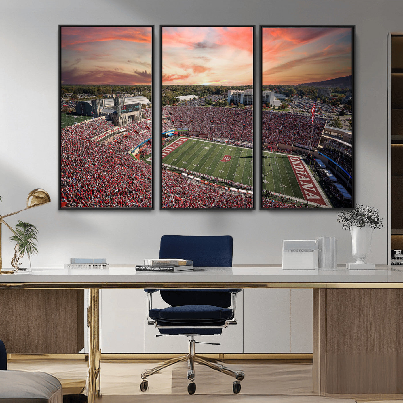 MGV-FC-48X32-3P - Indiana Memorial Stadium Wall Art Canvas Print, Framed Studium Canvas Art, Indiana Memorial Stadium