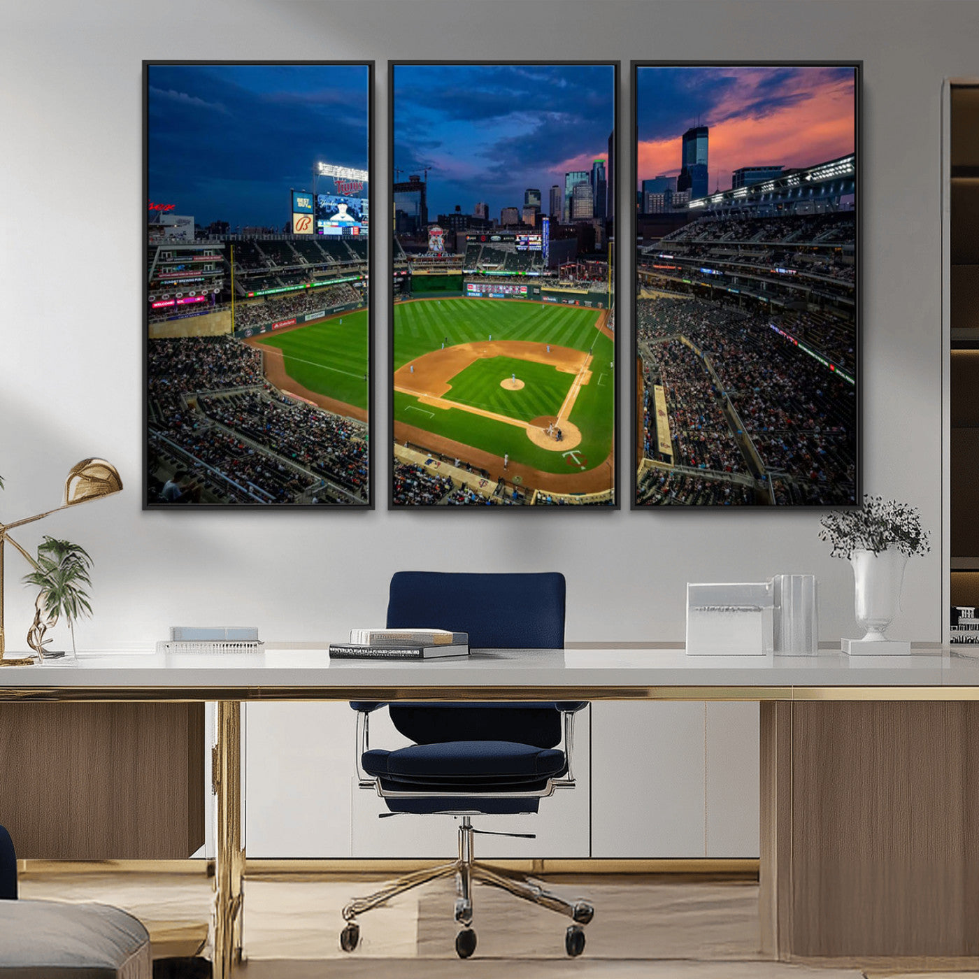 68222753-MGV-CV-36X24-Target Field Wall Art Canvas Print, Baseball Stadium Print, Minneapolis Major League Baseball's Minnesota Twins