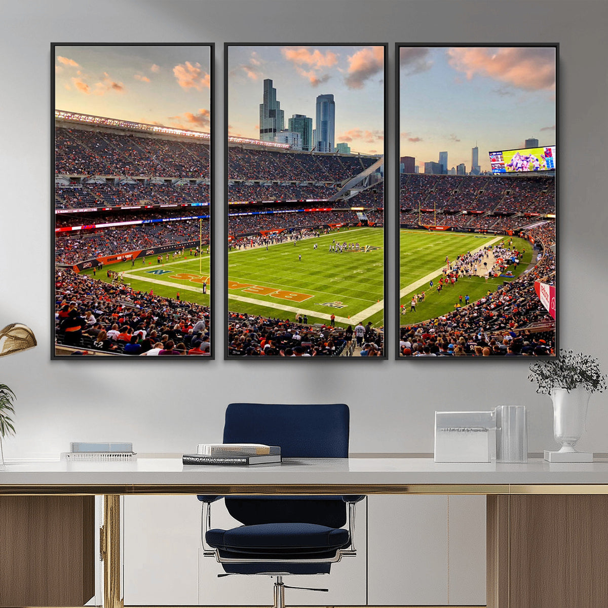 55377093-PAN-FL-20X10 - Chicago Bears Soldiers Field Wall Art Canvas Print, Man Cave Wall Decor