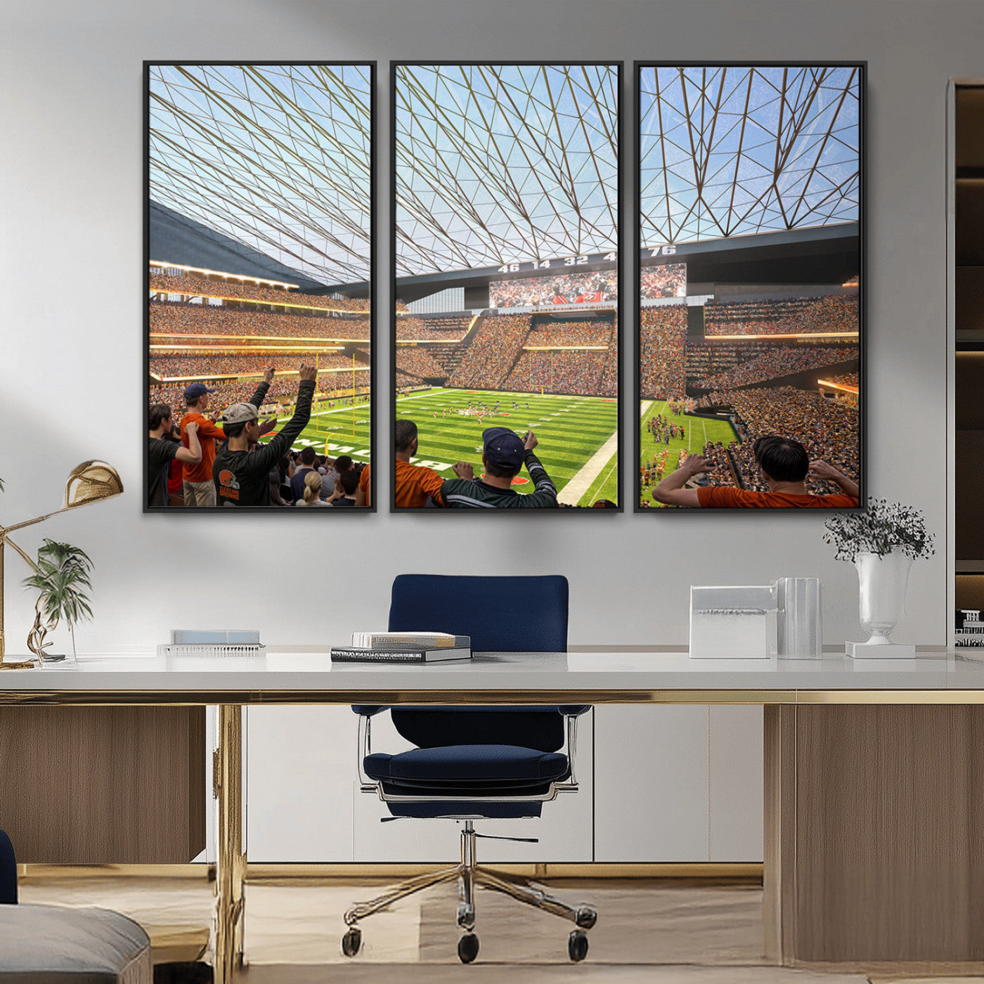 MGV-FC-48X32-3P - Cleveland Browns Stadium Wall Art - NFL Football Canvas Print