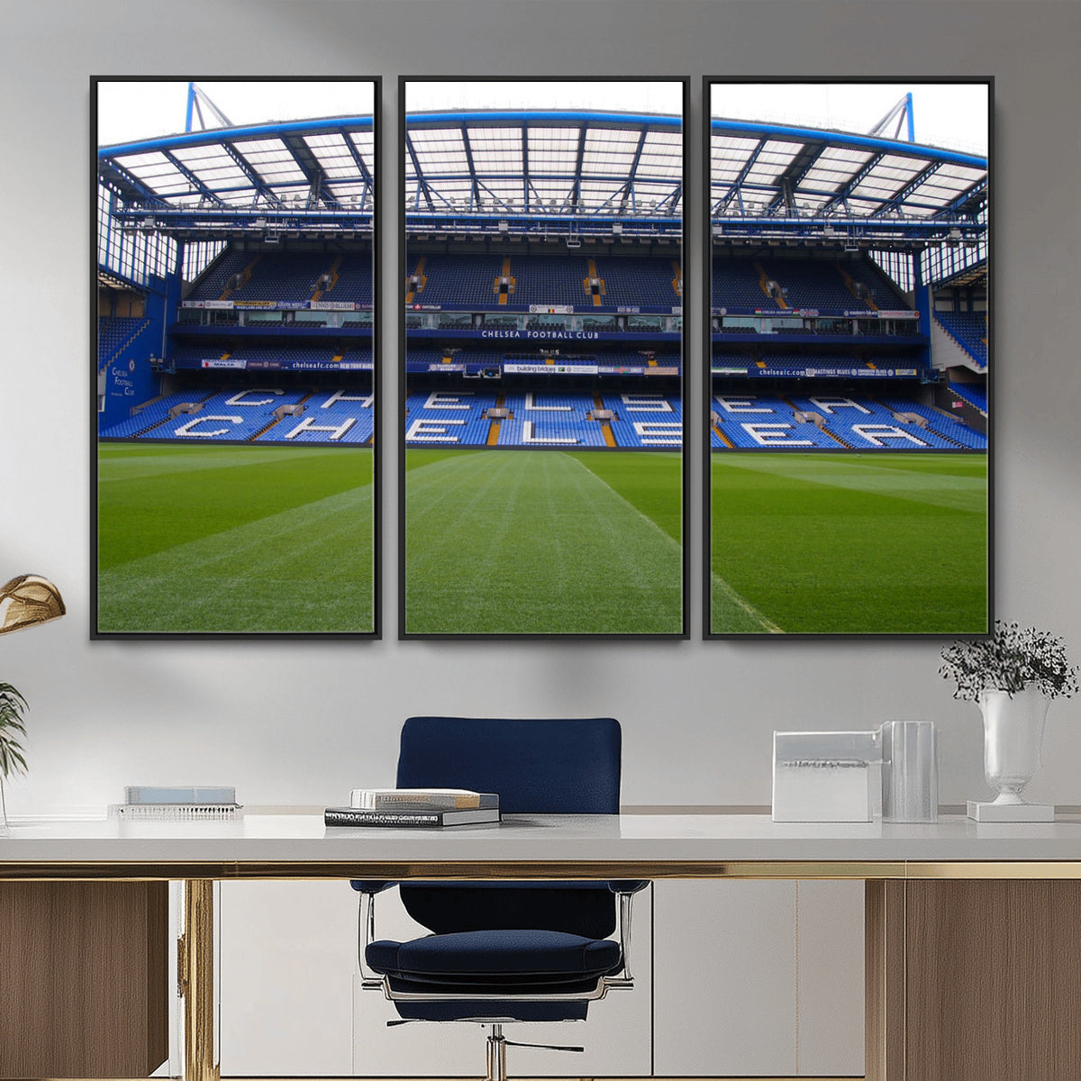 38616413CHELSA-MGV-CV-36X24 - Stamford Bridge Chelsea Football Stadium Canvas Wall Art