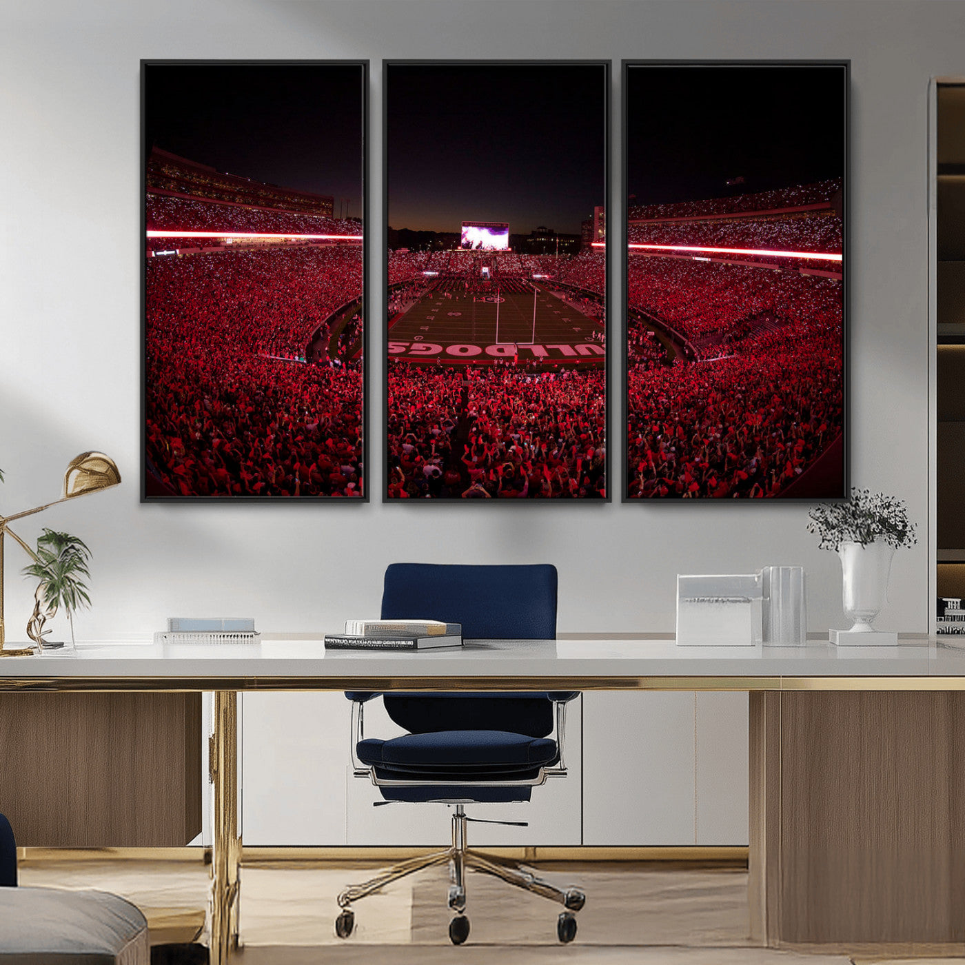 Dooley Stadium Wall Art Print, Sports Arena Canvas Wall Art, Dooley Field at Sanford Stadium Canvas Print, Modern Athletic Field Art Printing